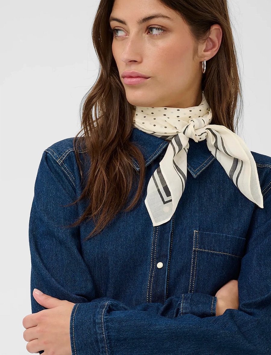 Part Two - PhiPW Scarf - lightweight scarves - black dot print - 4