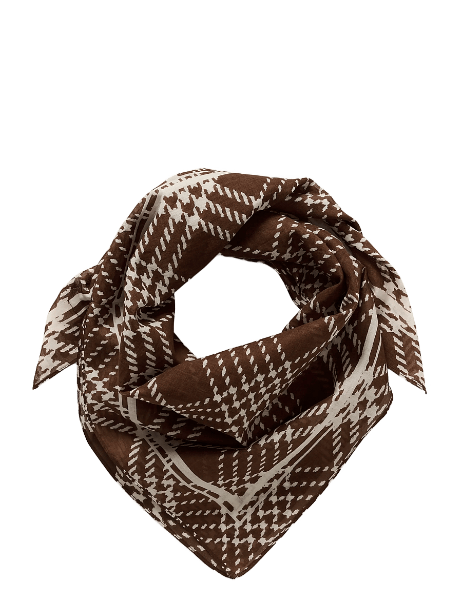 Part Two - PhiPW Scarf - lightweight scarves - brown check print - 1