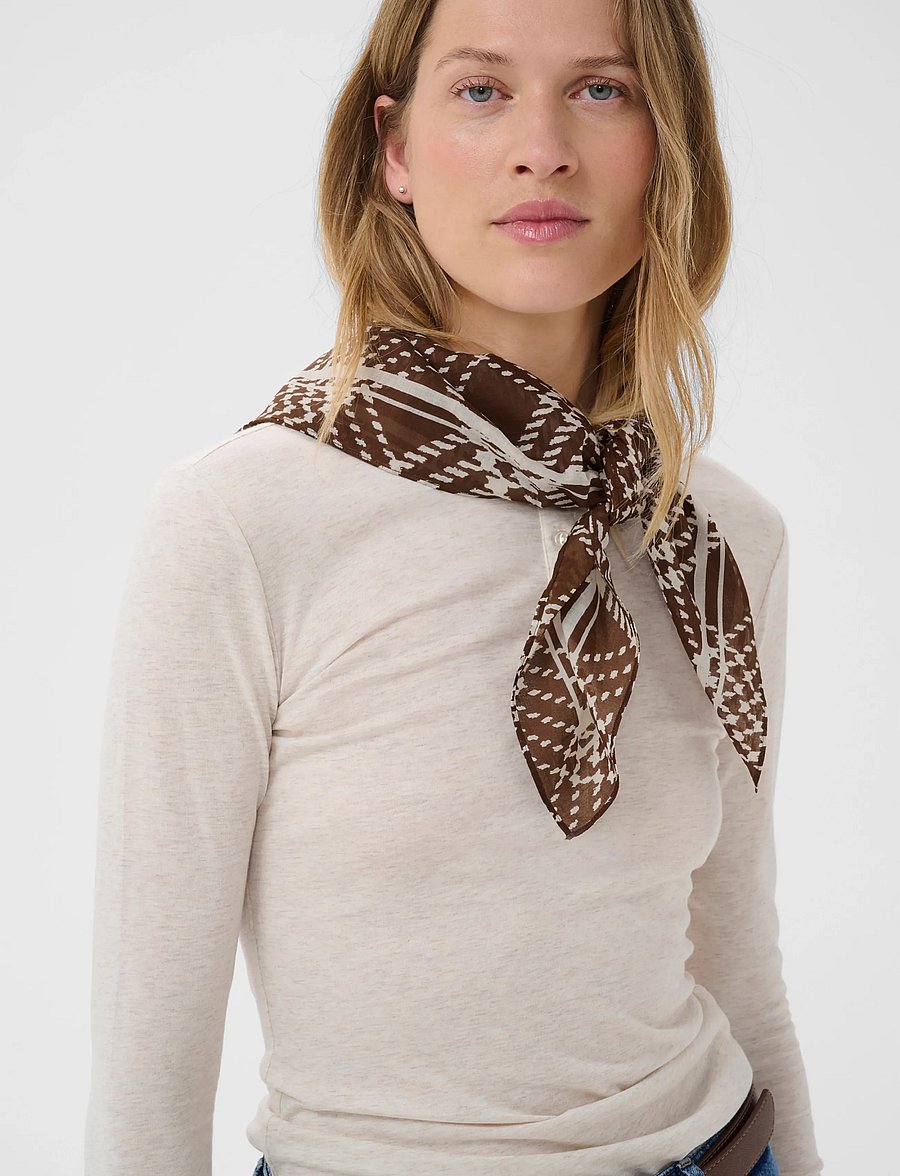 Part Two - PhiPW Scarf - lightweight scarves - brown check print - 3