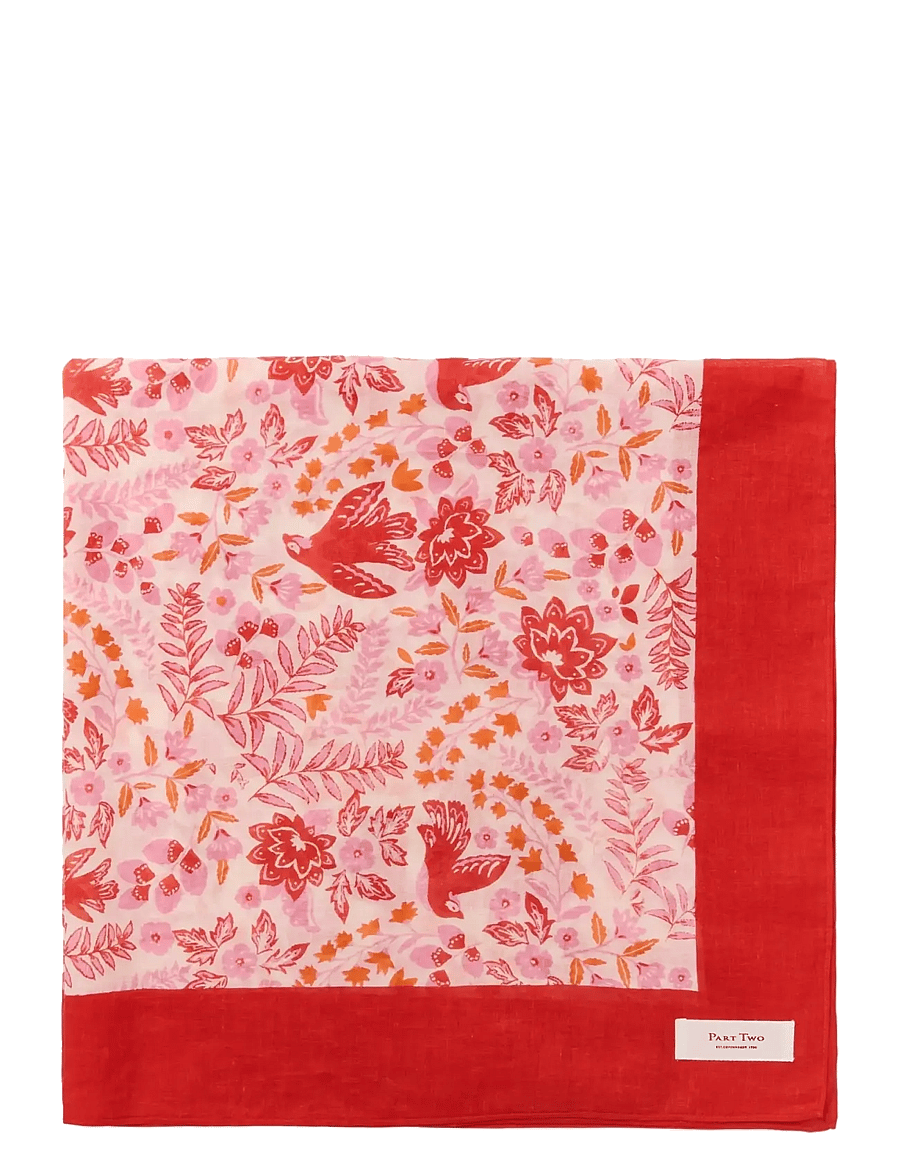 Part Two - PhiPW Scarf - tynde tørklæder - poppy red bird print - 2