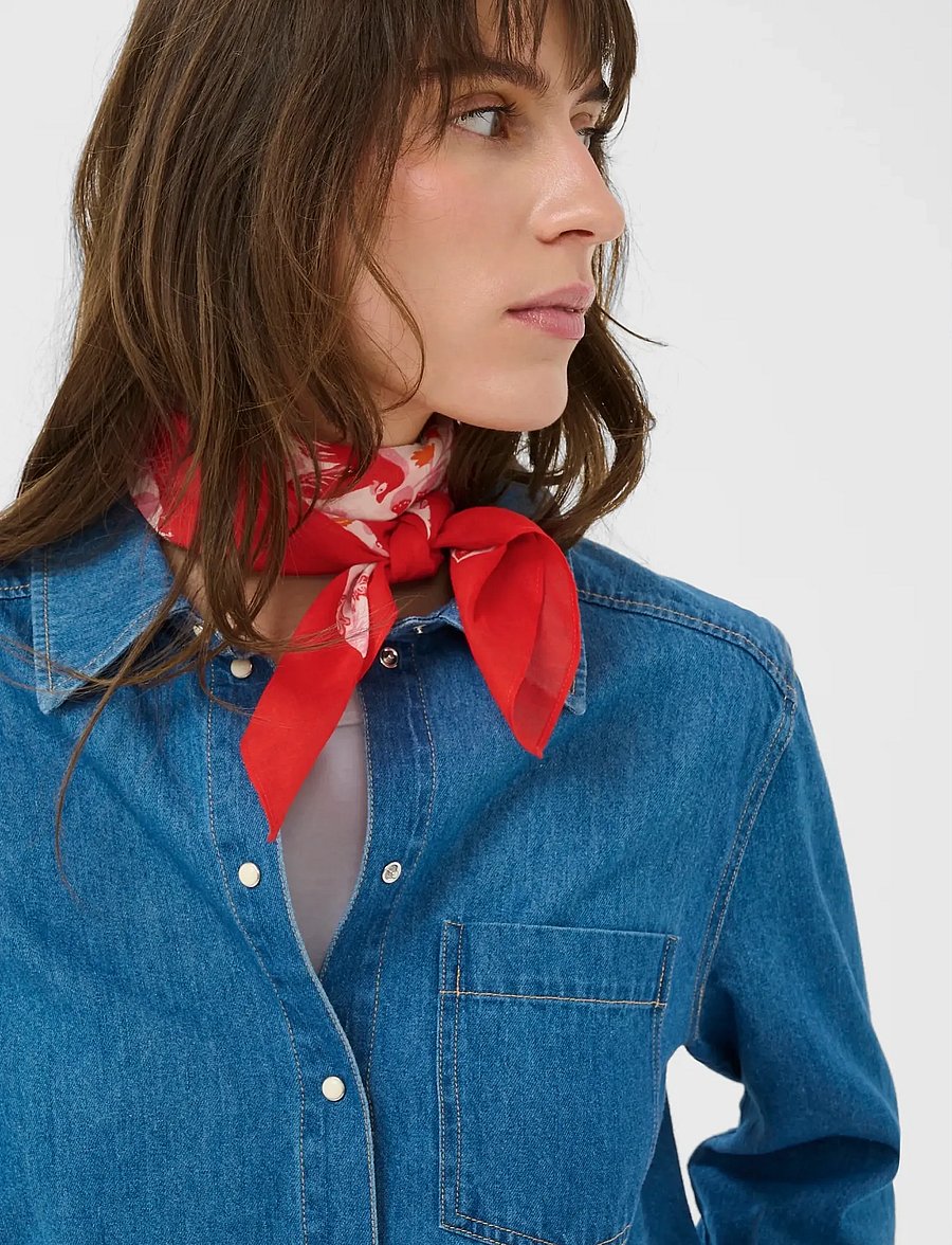 Part Two - PhiPW Scarf - tynde tørklæder - poppy red bird print - 4