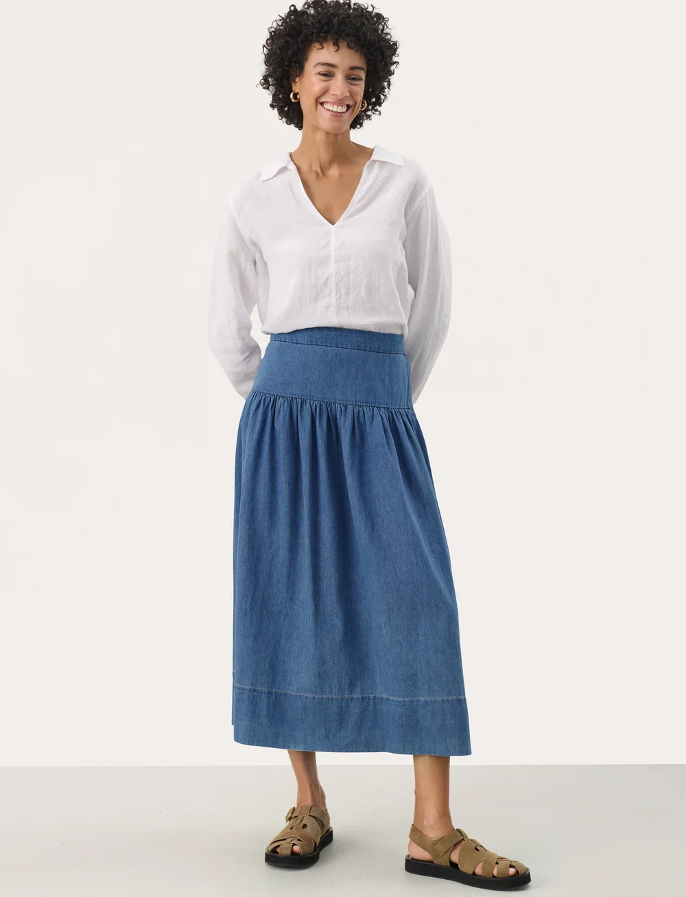 Part Two - NelliaPW SK - denimskjørt - medium blue denim - 3