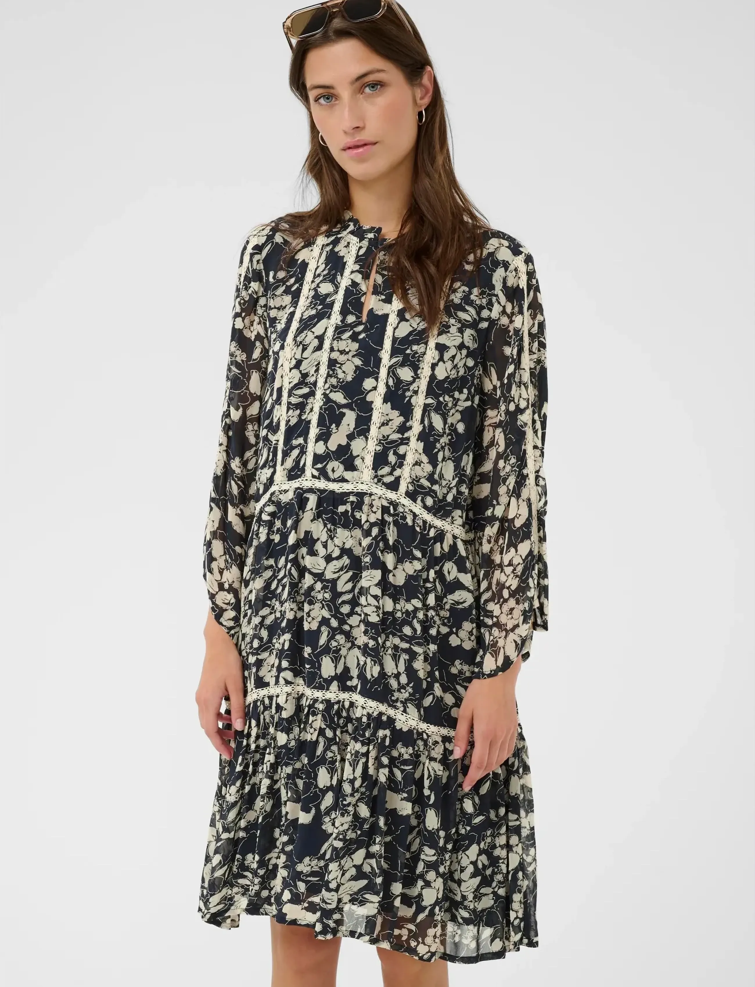 Part Two NibiPW DR - Short Dresses - AFTER MIDNIGHT ART FLOWER / navy