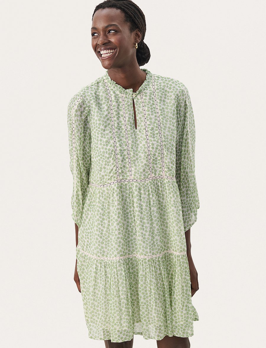 Part Two - NibiPW DR - sommerkleider - green mini grid flower - 0