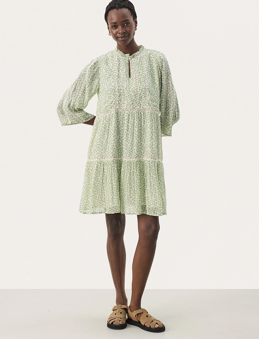Part Two - NibiPW DR - sommerkleider - green mini grid flower - 3