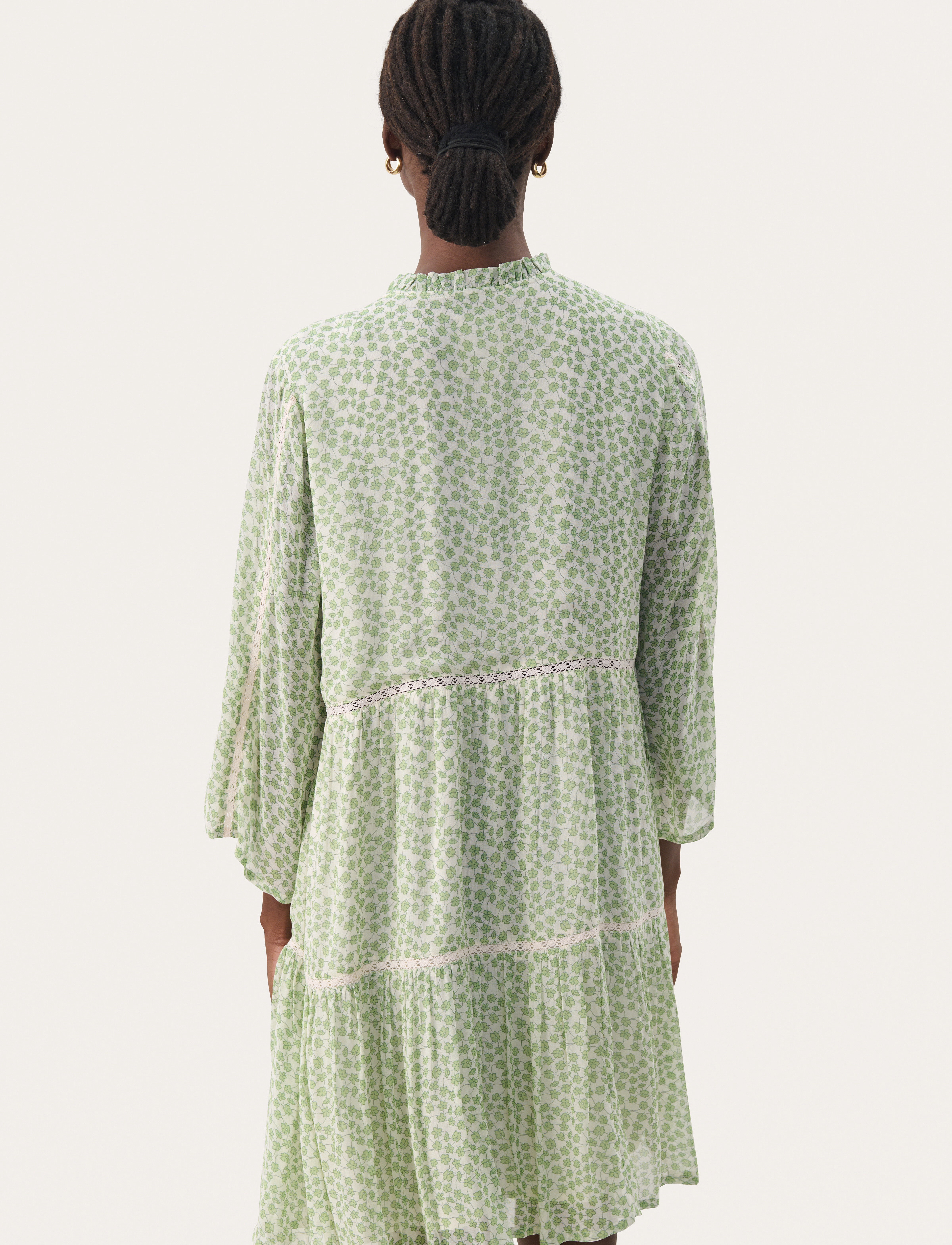 Part Two - NibiPW DR - summer dresses - green mini grid flower - 4