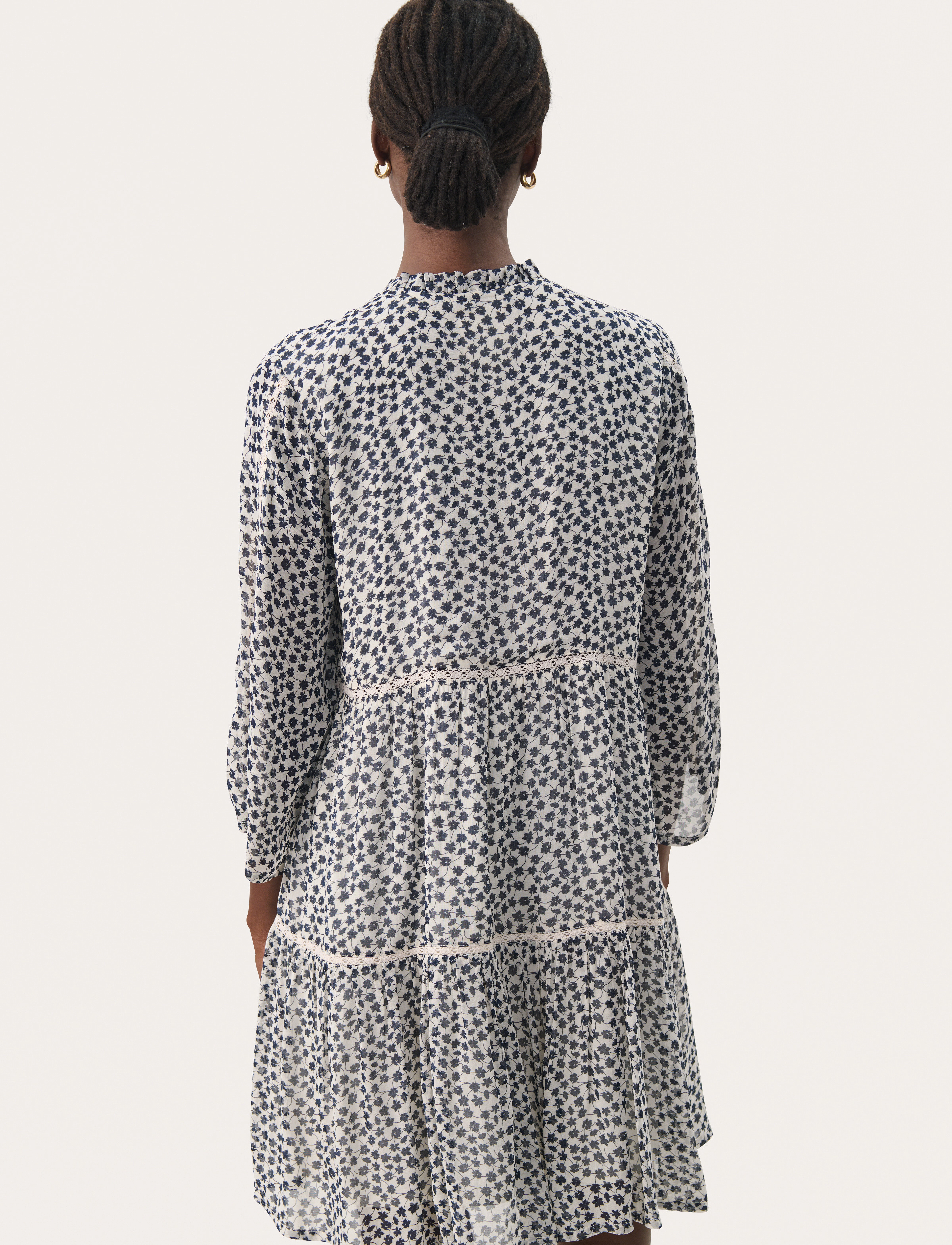 Part Two - NibiPW DR - summer dresses - navy mini grid flower - 4