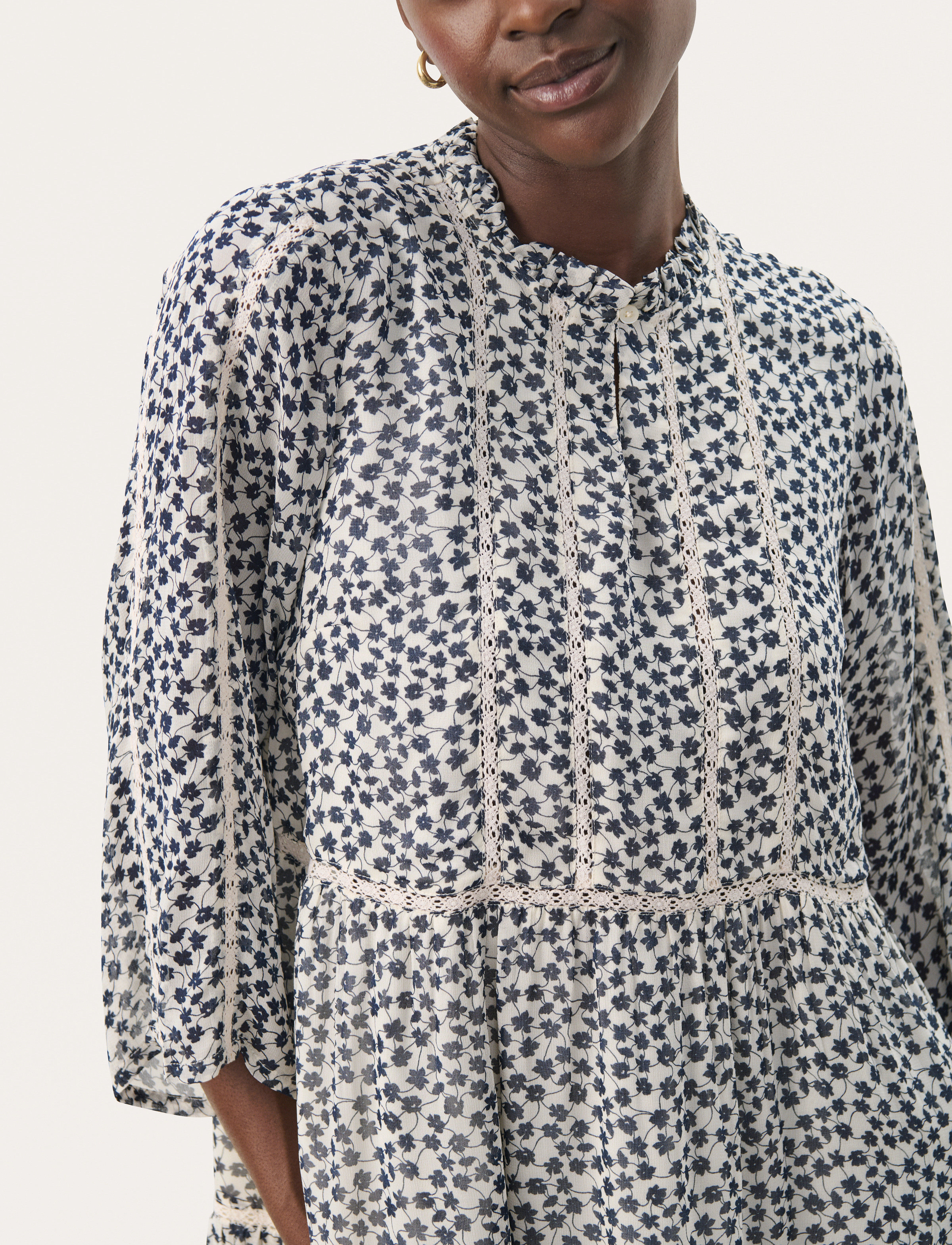 Part Two - NibiPW DR - summer dresses - navy mini grid flower - 5
