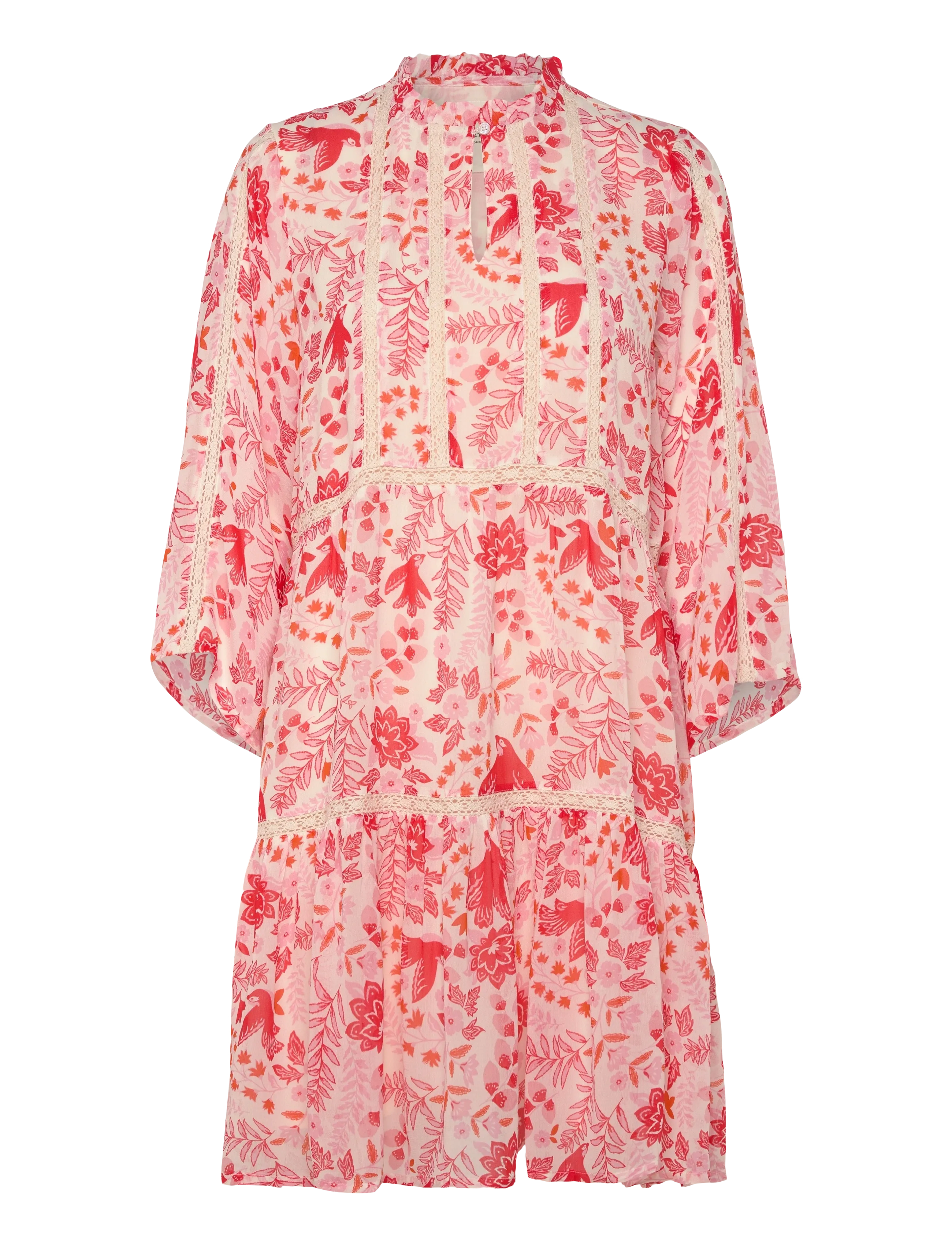 Part Two NibiPW DR - Tøj - POPPY RED BIRD PRINT / red