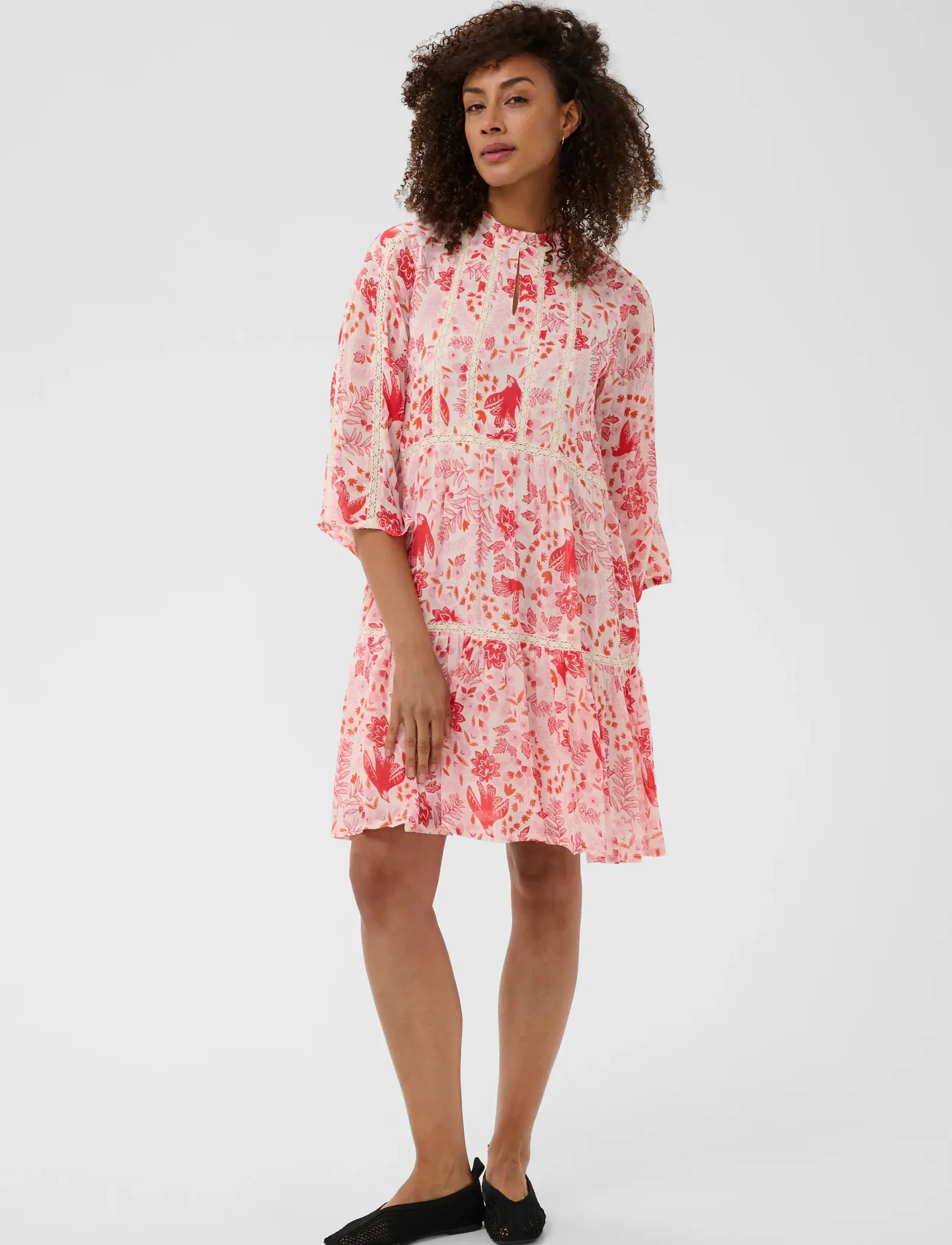 Part Two NibiPW DR - Sommerkleider - POPPY RED BIRD PRINT / red