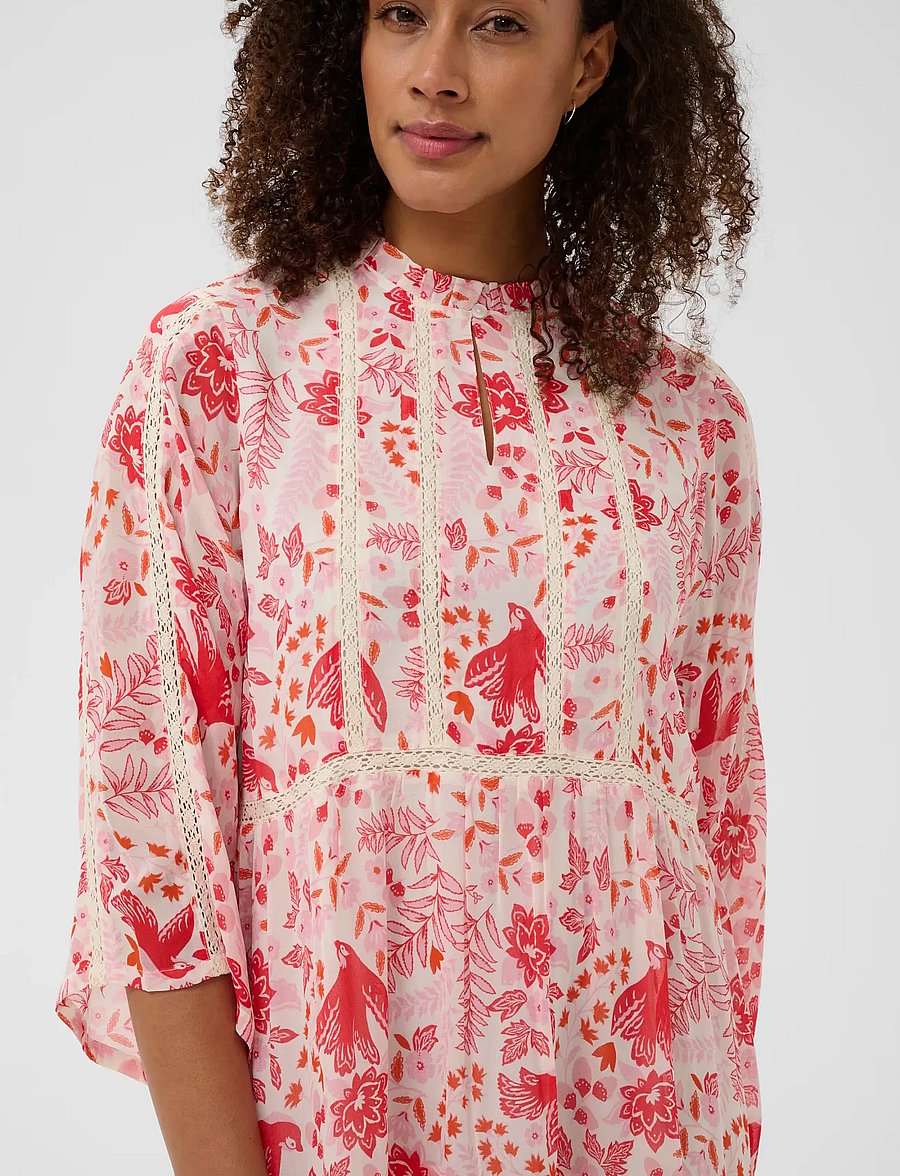 Part Two - NibiPW DR - sommerkleider - poppy red bird print - 5