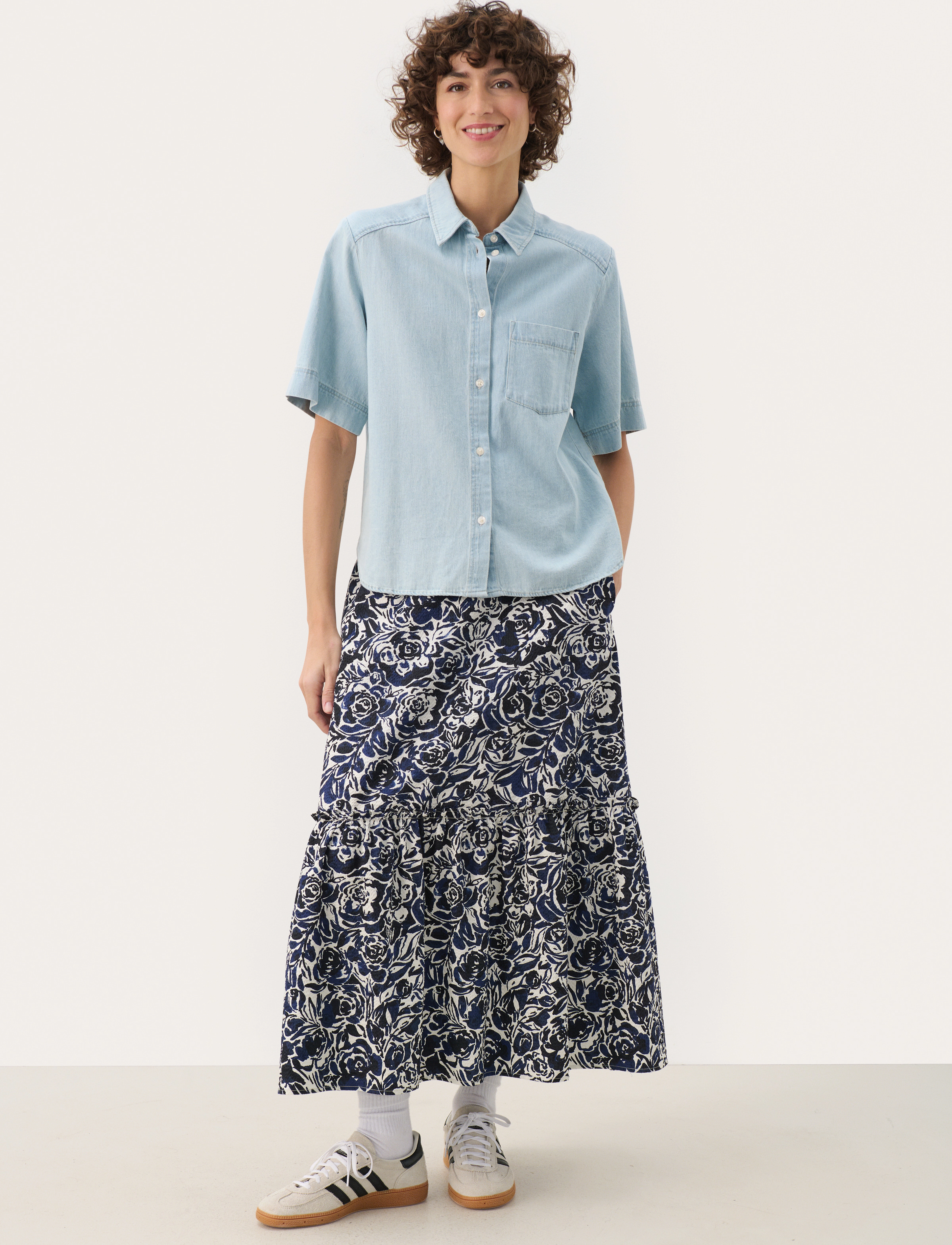 Part Two - NiclaPW SH - jeanshemden - whiteish blue denim - 3
