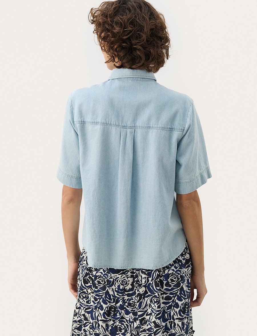 Part Two - NiclaPW SH - jeanshemden - whiteish blue denim - 4