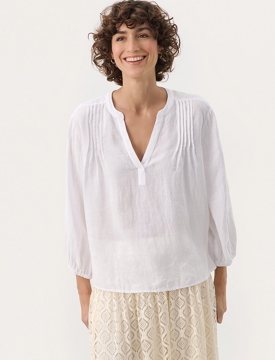 Part Two - NyaraPW BL - langærmede bluser - bright white - 0
