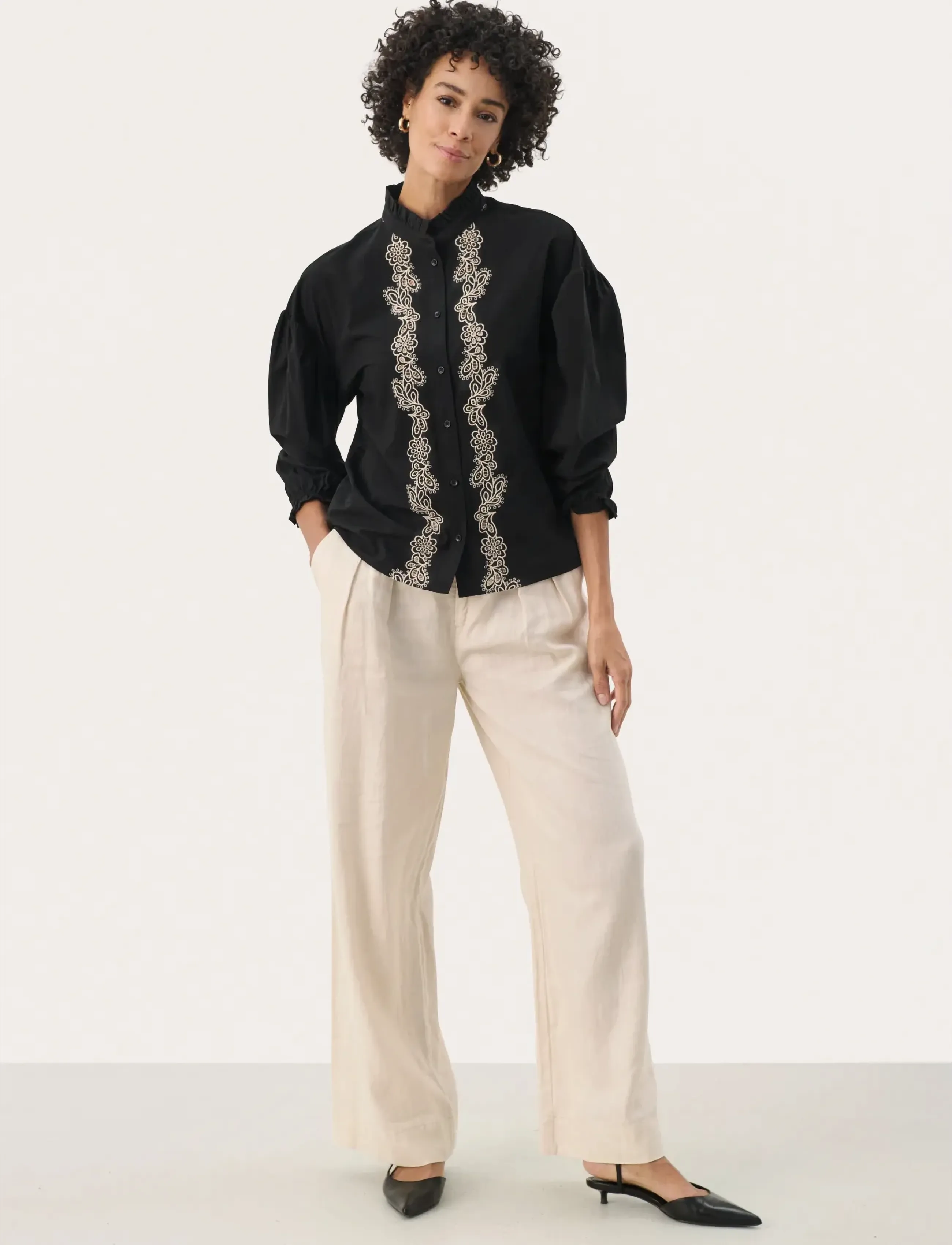 Part Two - NurtaPW SH - long-sleeved blouses - black - 3