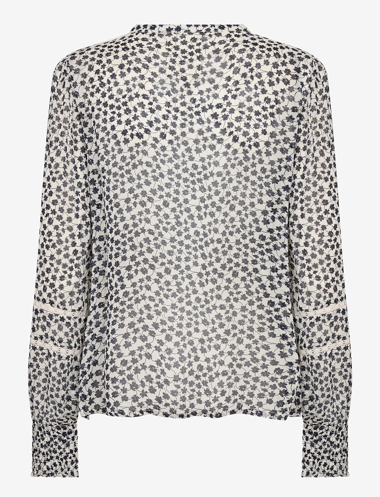 Part Two - NesmaPW SH - langärmlige blusen - navy mini grid flower - 1