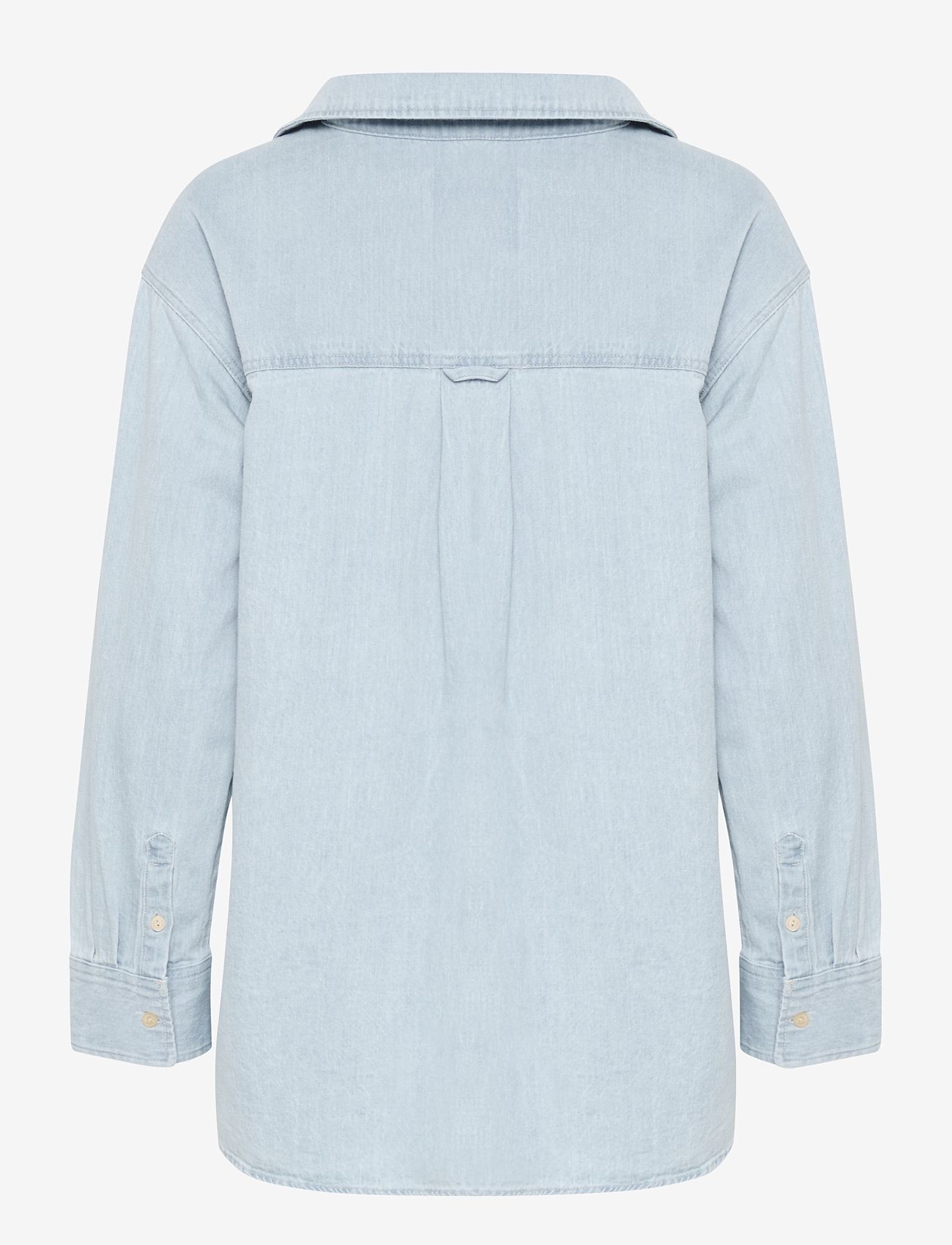 Part Two - NorlyPW SH - langärmlige blusen - whiteish blue denim - 1