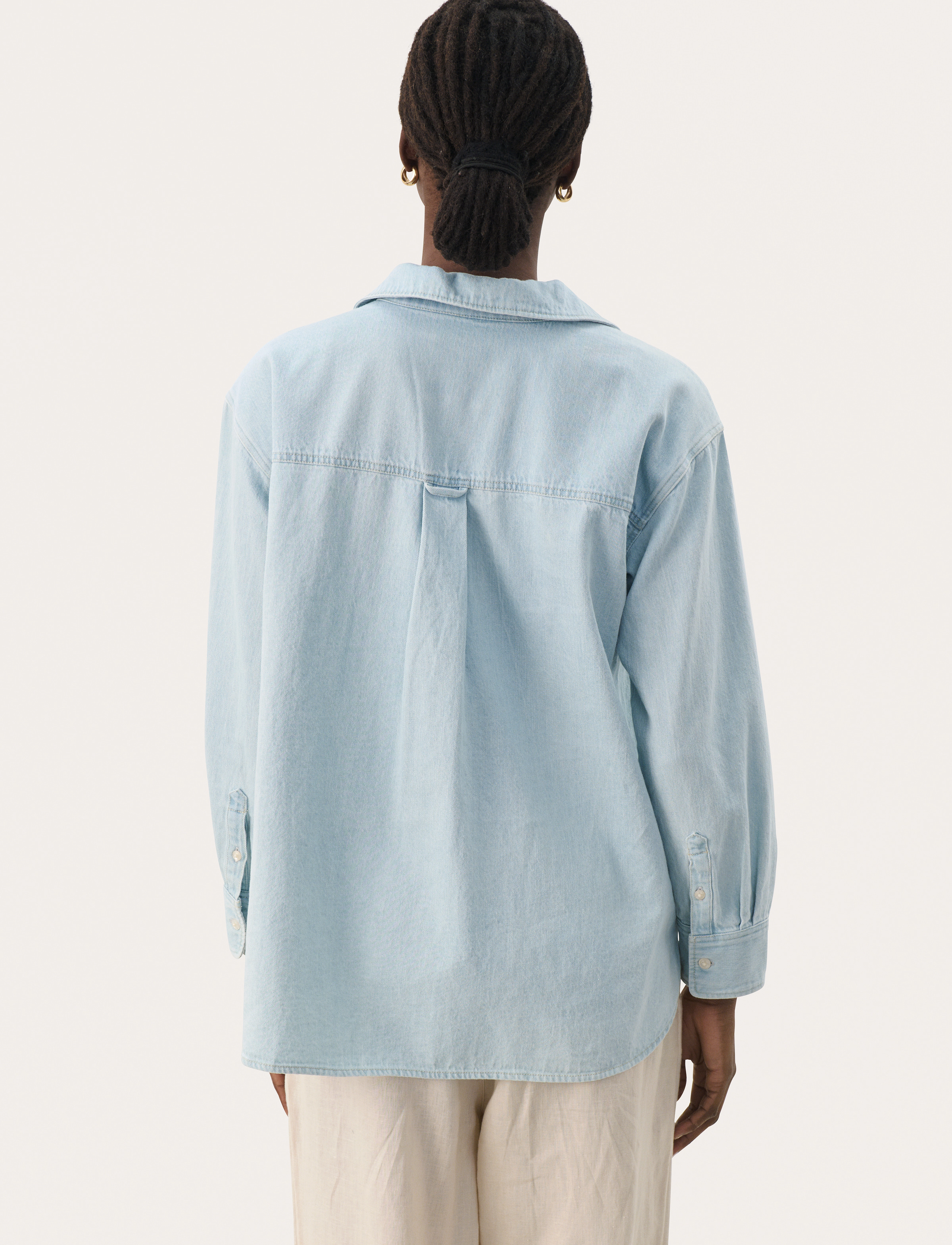 Part Two - NorlyPW SH - pitkähihaiset puserot - whiteish blue denim - 4