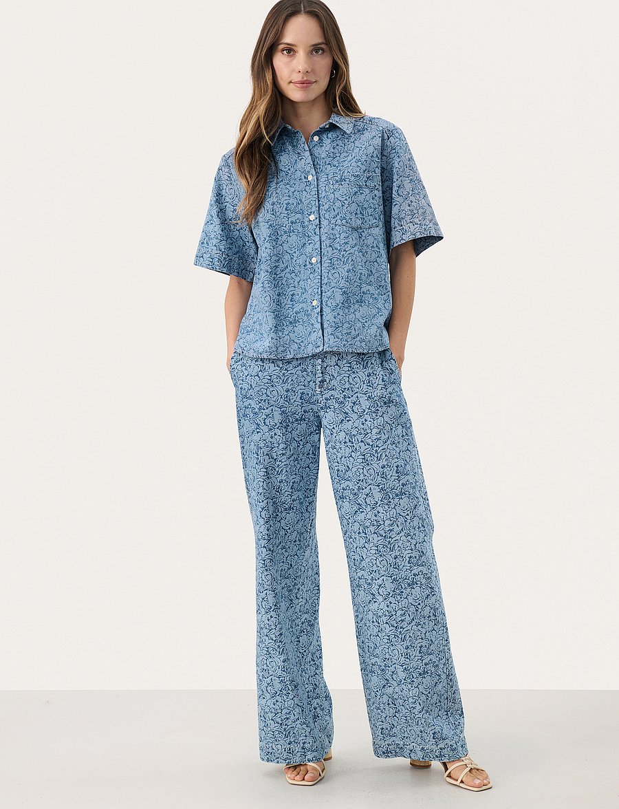 Part Two - CoraliePW PA - wide leg trousers - denim rose - 4