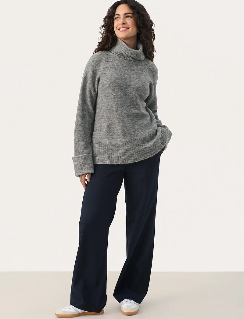 Part Two - EvalynnaPW PA - bukser med brede ben - dark navy - 4