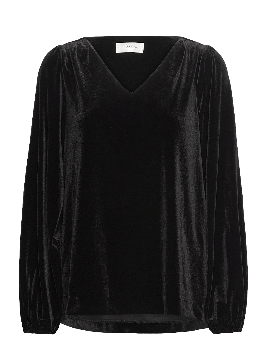 Part Two - MadisPW BL - långärmade blusar - black - 1