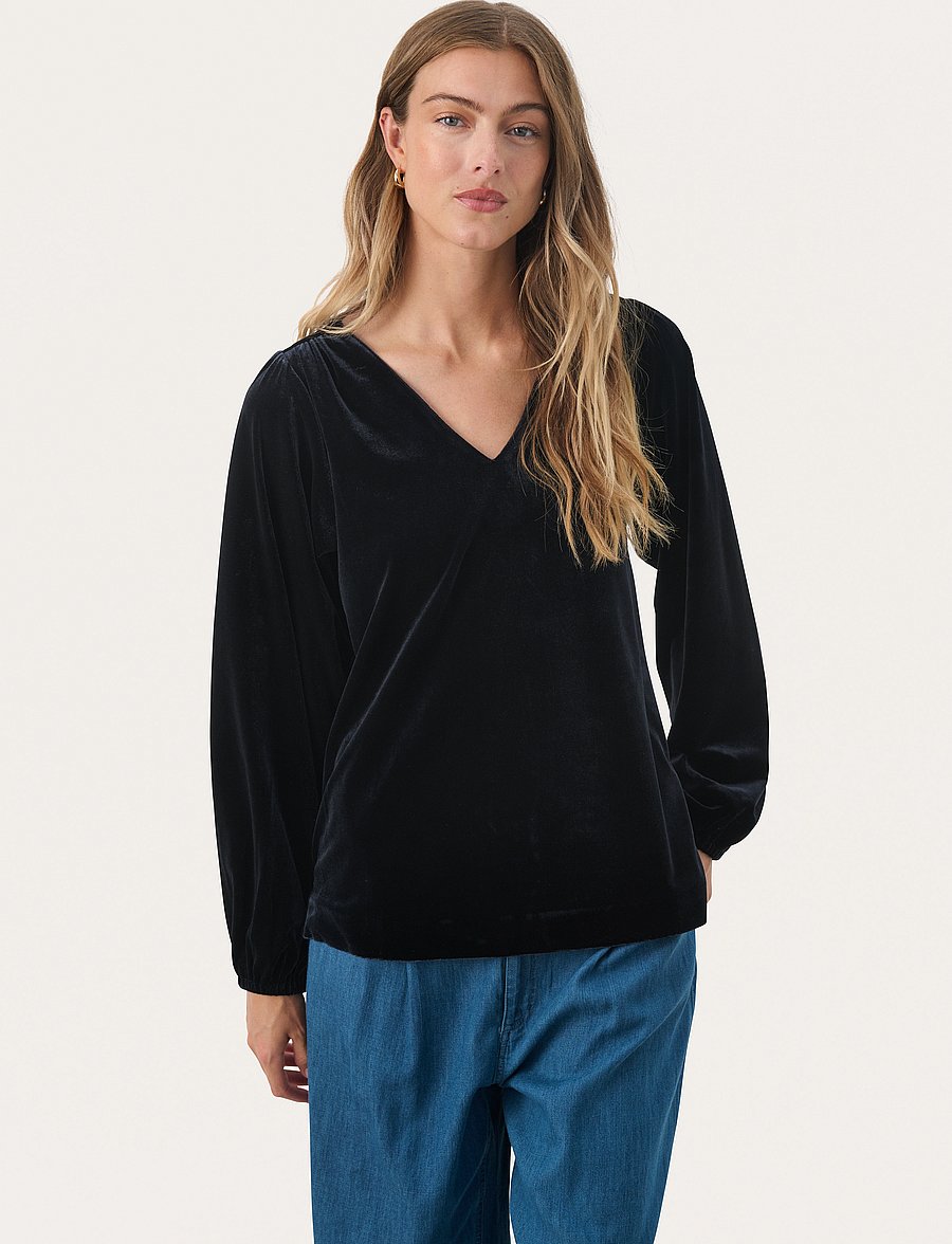 Part Two - MadisPW BL - langärmelige blusen - dark navy - 0