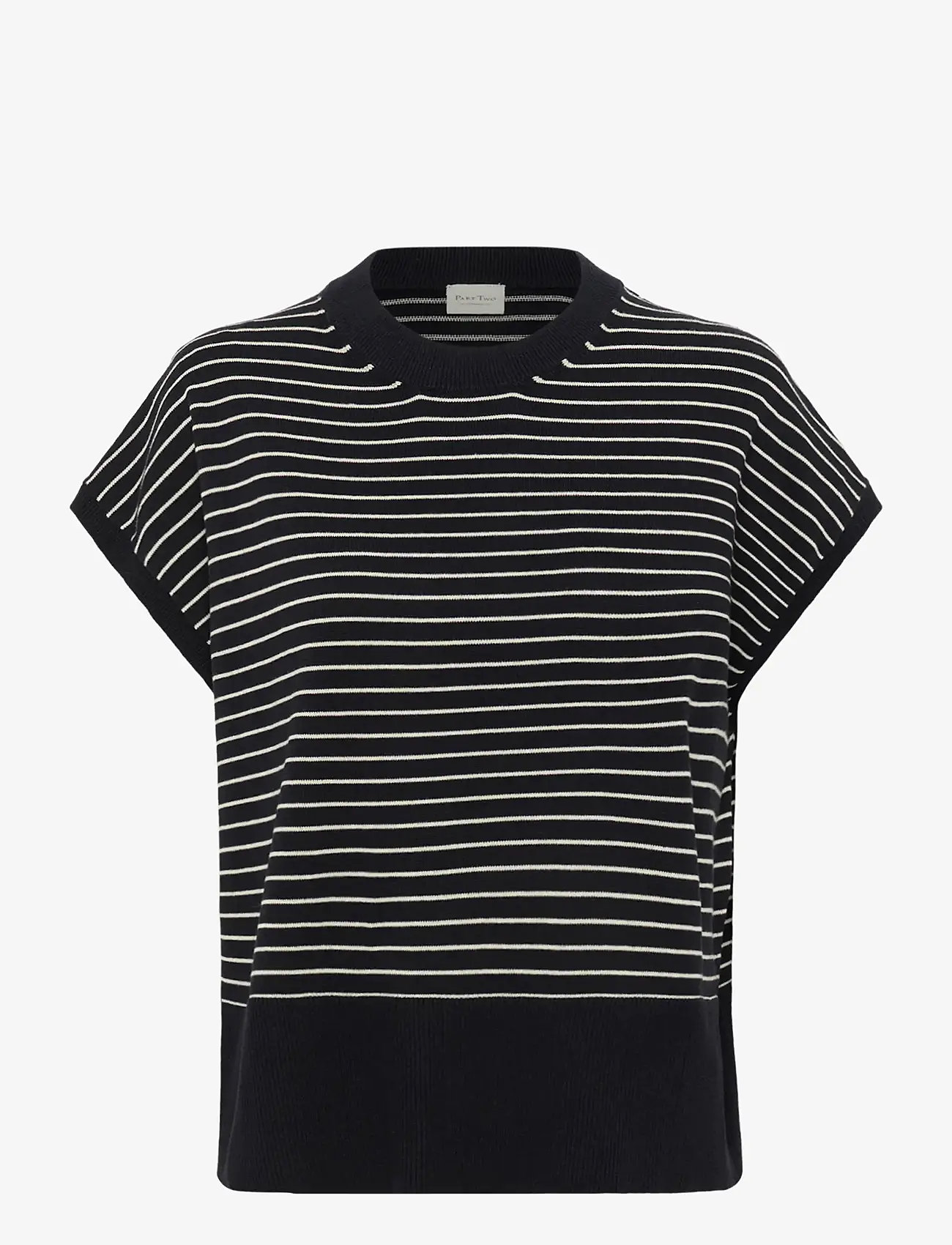 Part Two - NatayaPW PU - short-sleeved blouses - dark navy stripe - 0