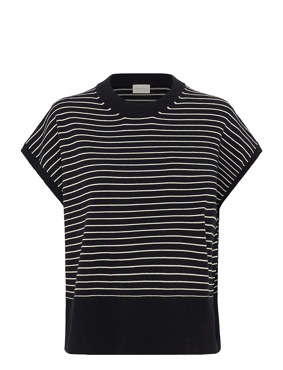 Part Two - NatayaPW PU - lyhythihaiset puserot - dark navy stripe - 1