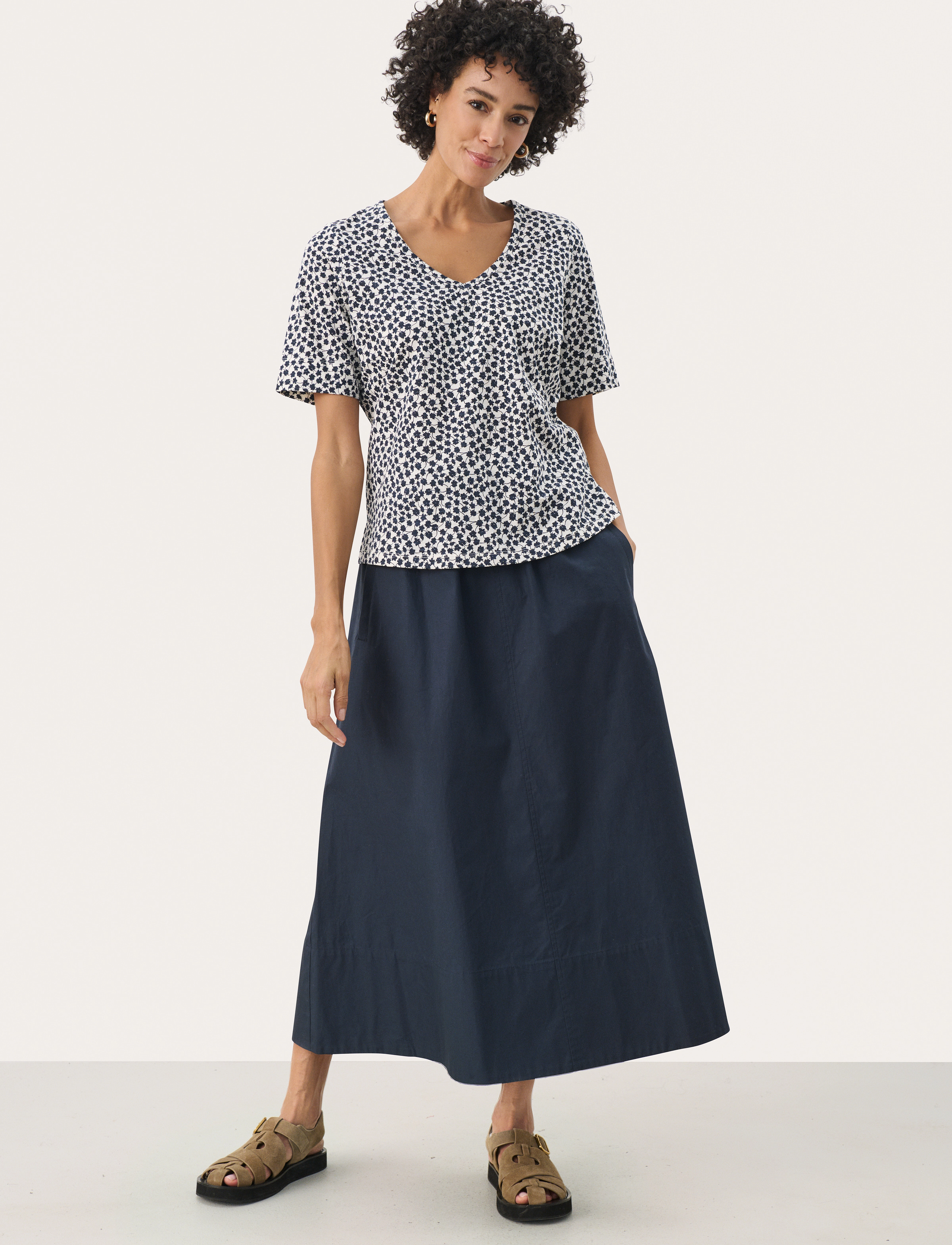 Part Two - CurliaPW TS - madalaimad hinnad - navy mini grid flower - 3
