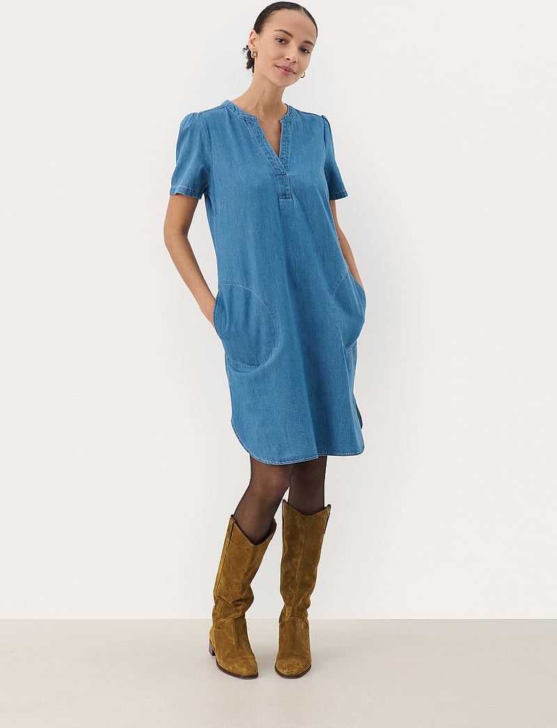 Part Two - AminasePW DR - denim dresses - medium blue denim - 3
