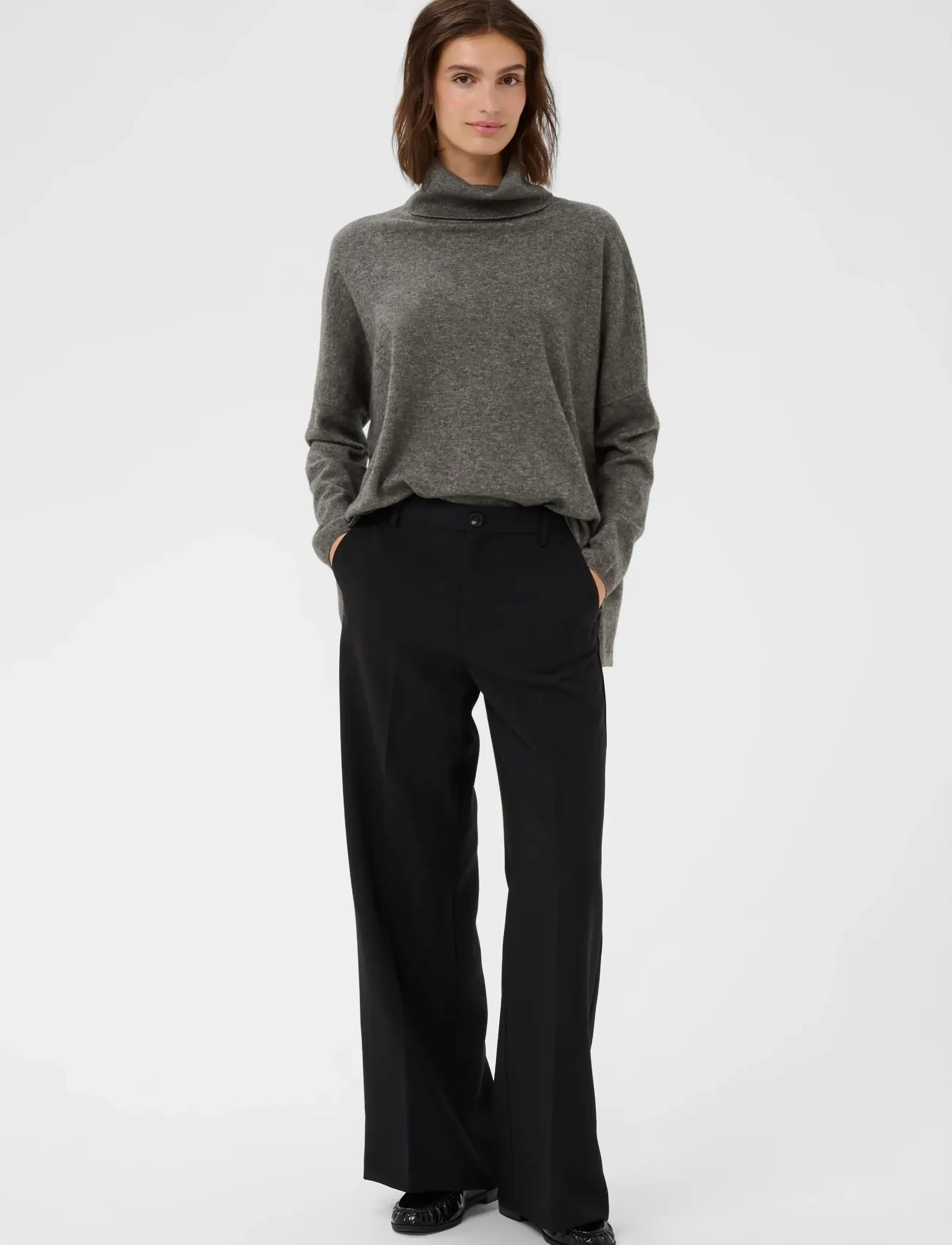 Part Two - TilanePW PU - rollkragenpullover - dark grey melange - 3