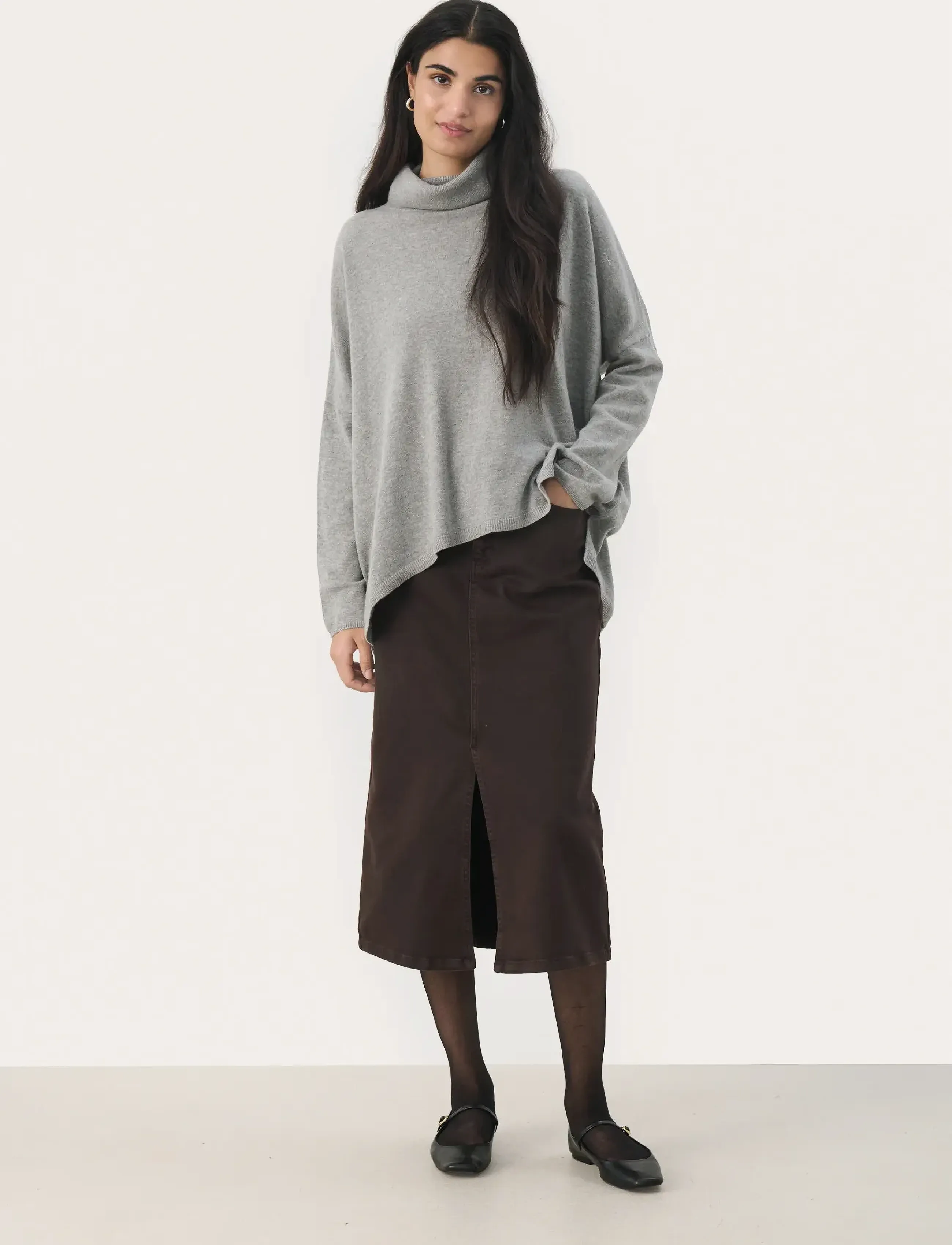 Part Two - TilanePW PU - rullekraver - medium grey melange - 3