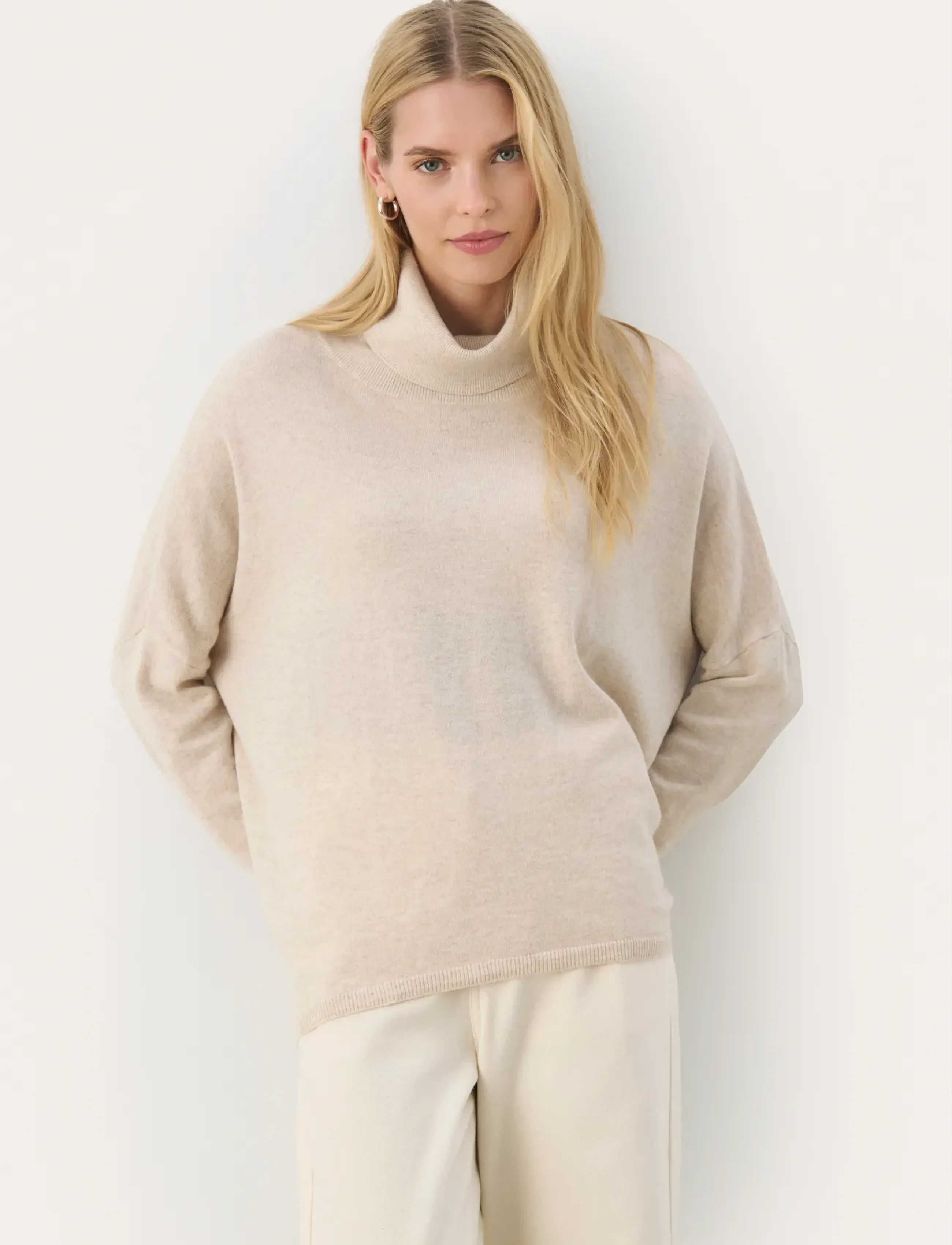 Part Two Tilanepw Pu, M, Beige, Strik > Rullekrave, Dame