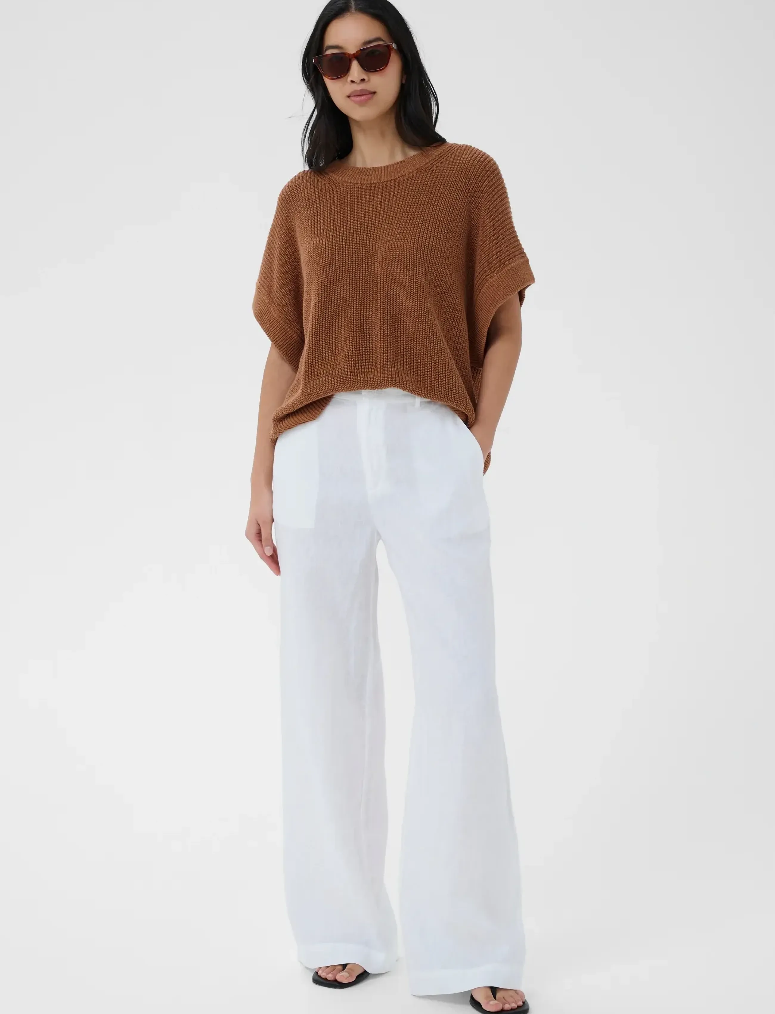 Part Two Ninnespw Pants, 46, White, Bukser > Brede Ben, Dame