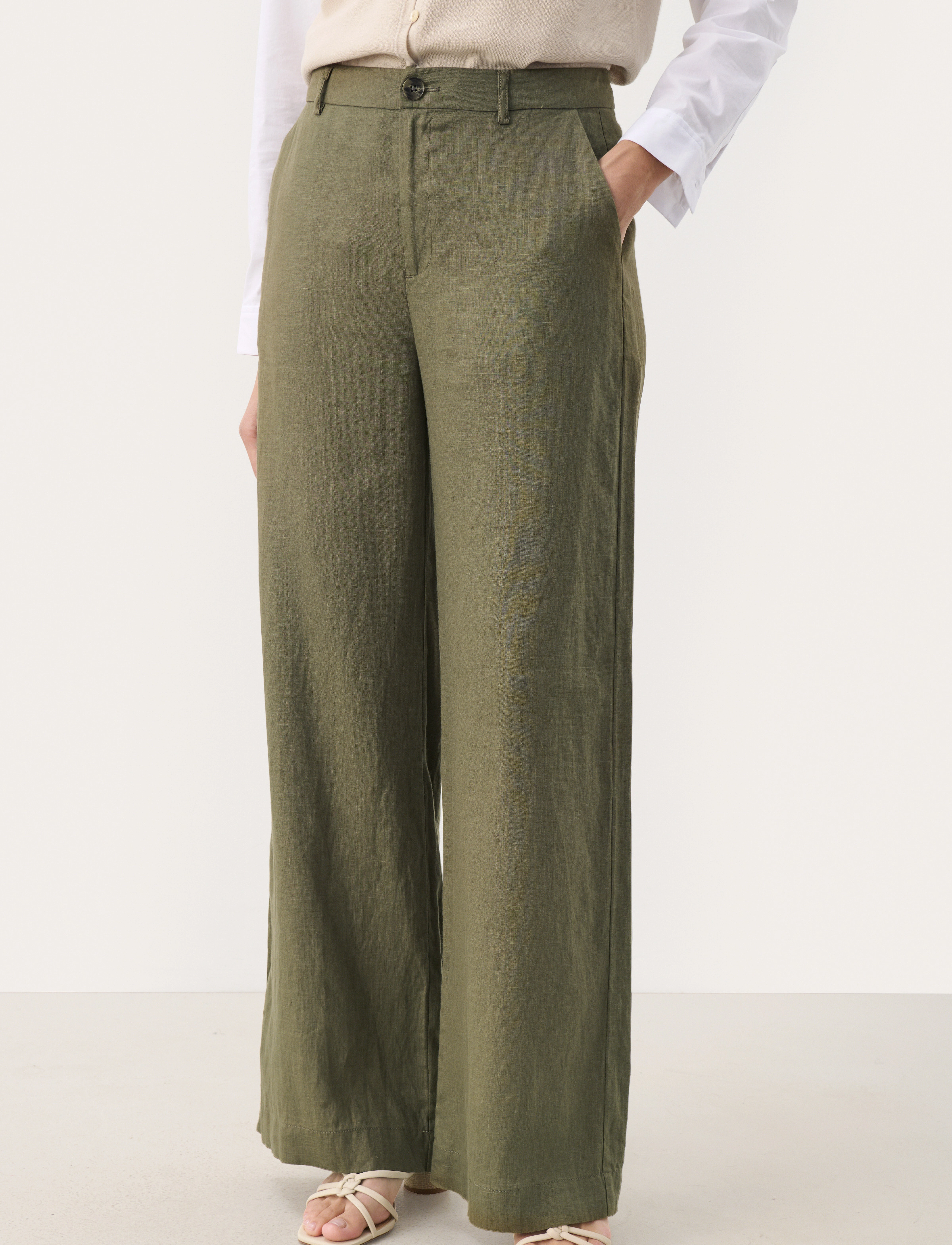 Part Two Ninnespw Pants, 42, Green, Bukser > Brede Ben, Dame