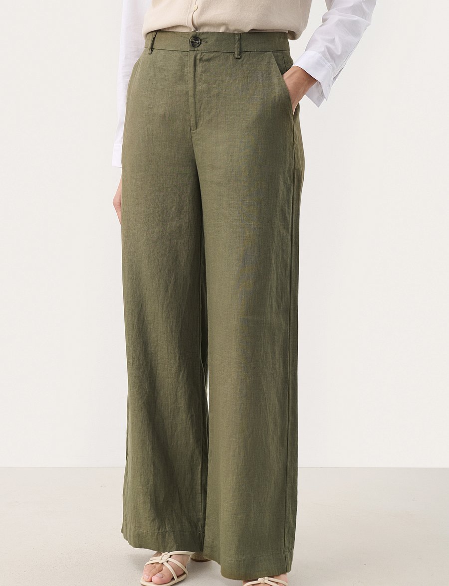 Part Two - NinnesPW Pants - hørbukser - kalamata - 0