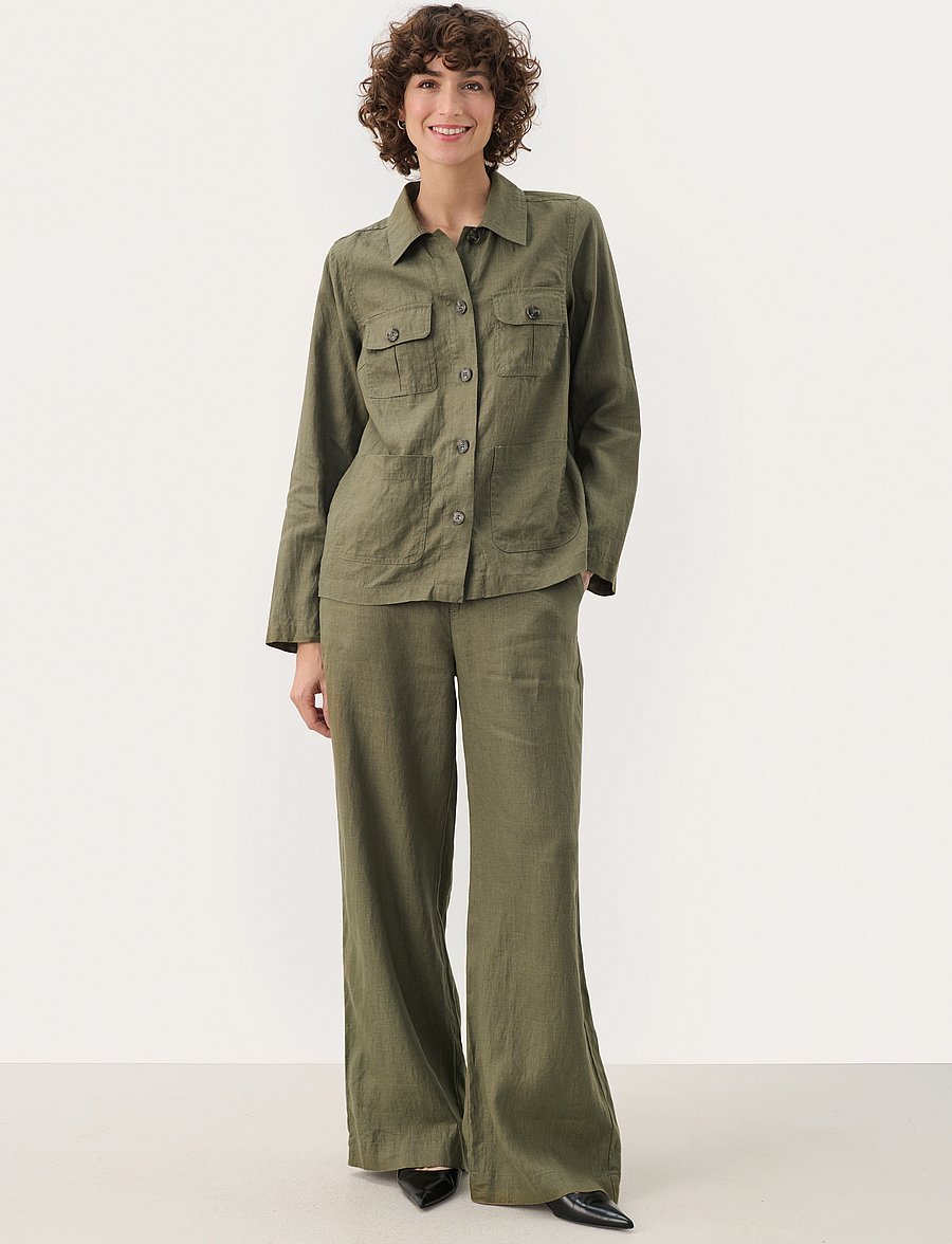 Part Two - NinnesPW Pants - hørbukser - kalamata - 4