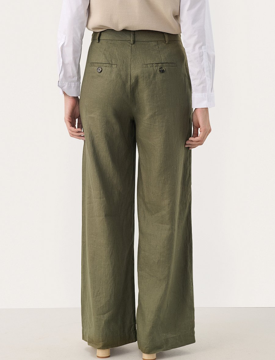 Part Two - NinnesPW Pants - hørbukser - kalamata - 5