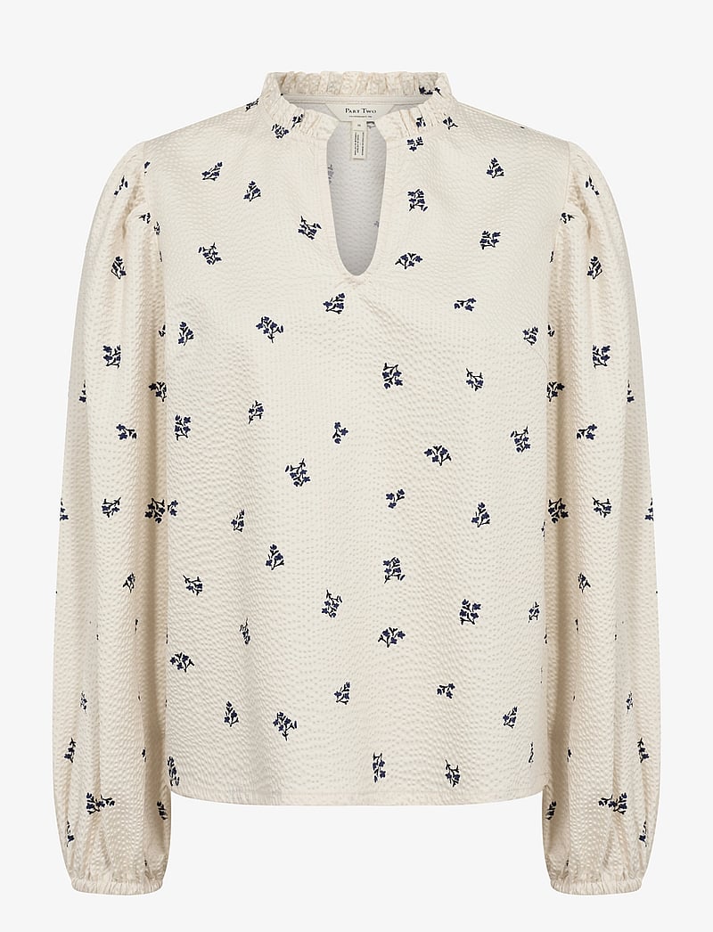 Part Two - EimyPW BL - långärmade blusar - blue bouquet print - 1