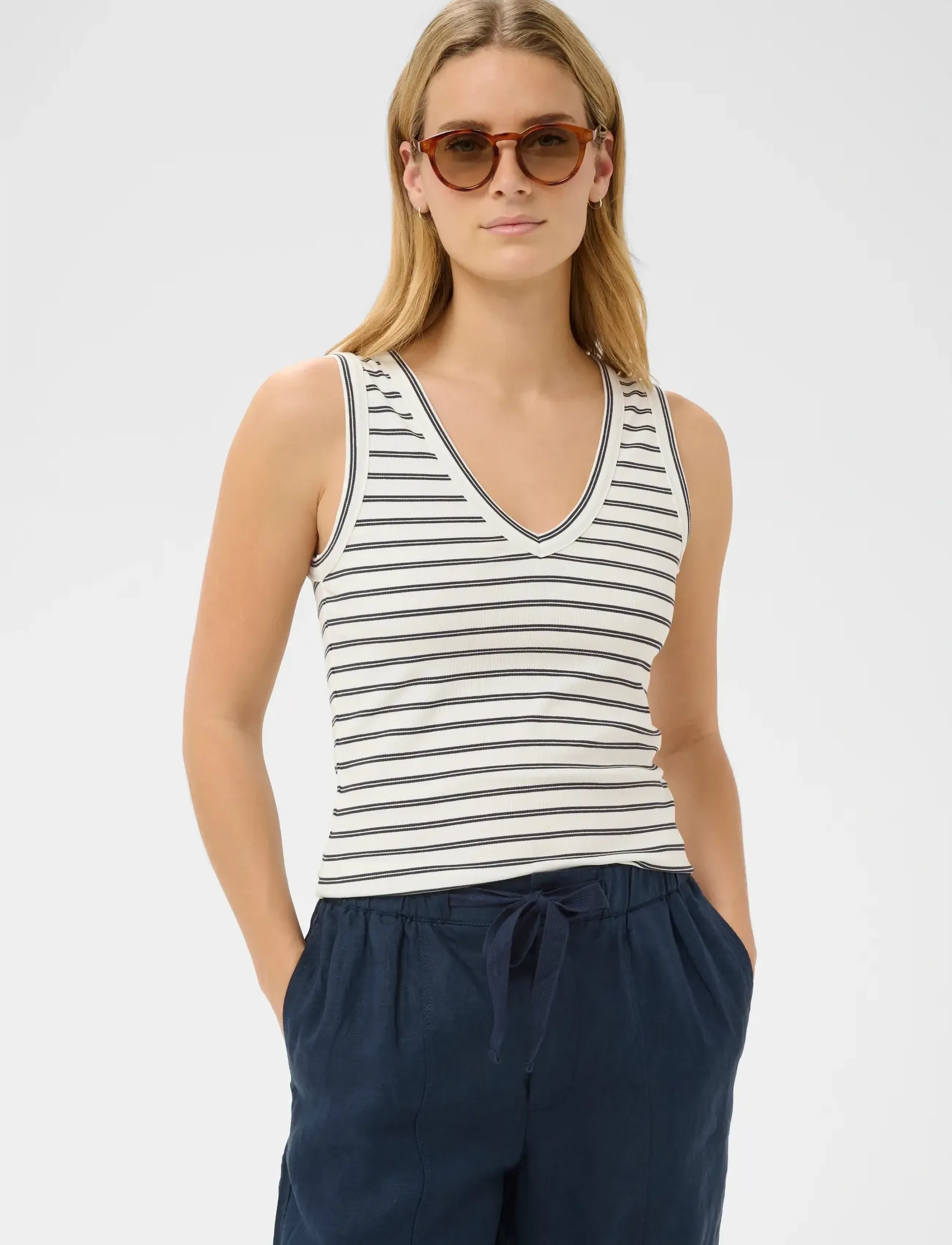 Part Two NikkiaPW TS - T-Shirts & Tops - AFTER MIDNIGHT STRIPE / cream