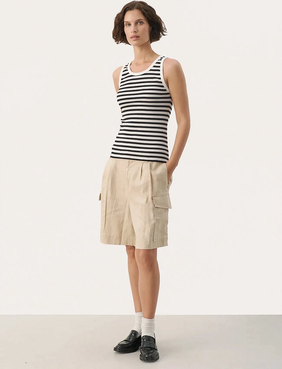 Part Two - GreciasPW TO - ermeløse topper - black stripe - 3