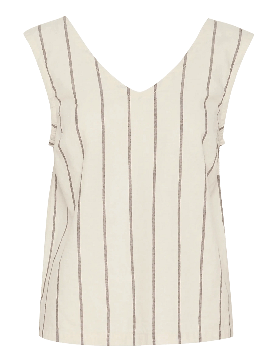 Part Two - RemiPW TO - Ärmellose tops - eggnog and brown stripe - 2