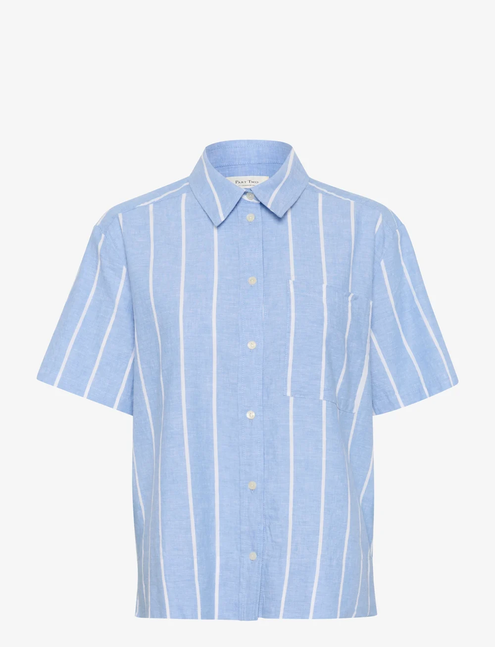 Part Two - ReneePW SH - hørskjorter - marina blue and white stripe - 1