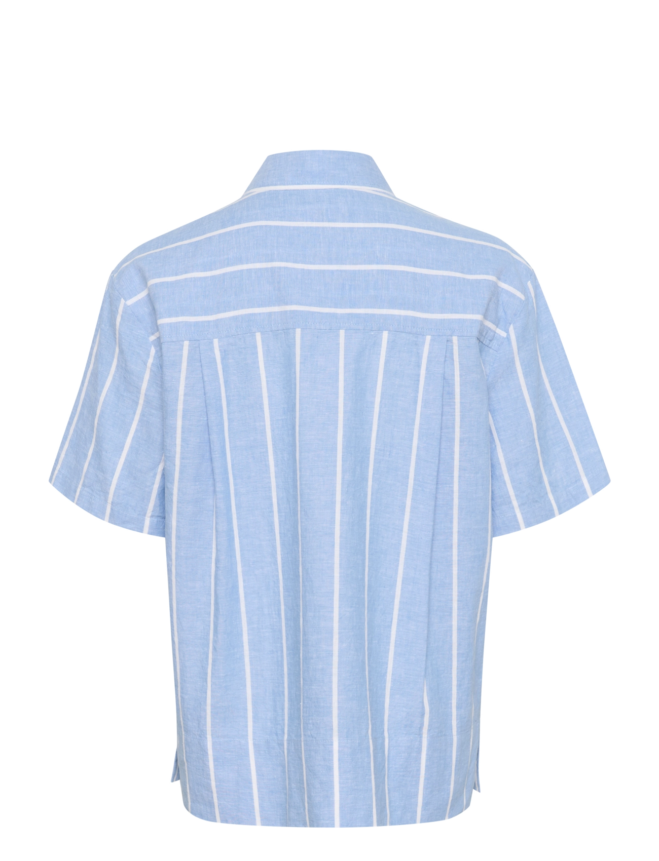 Part Two - ReneePW SH - linen shirts - marina blue and white stripe - 2