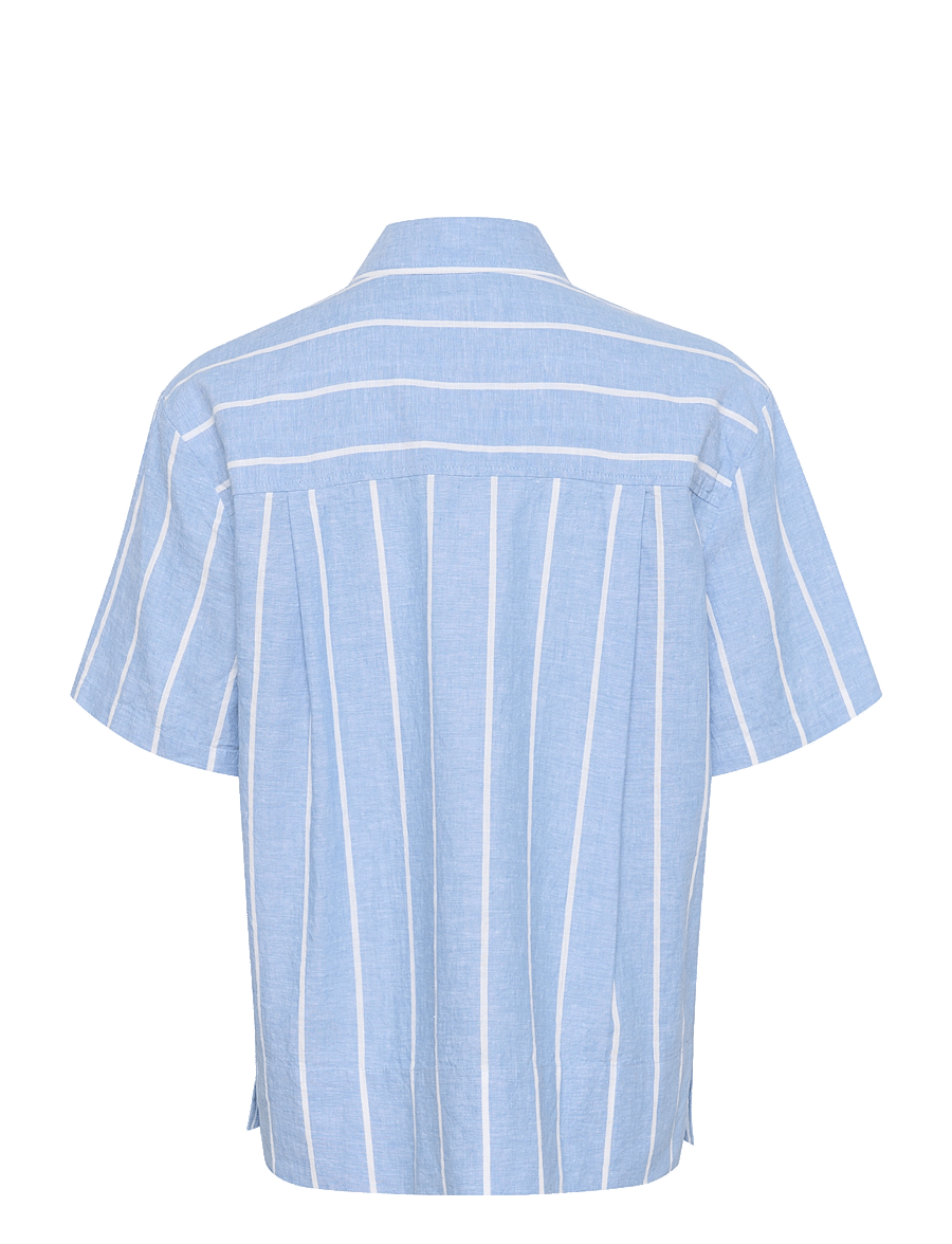 Part Two - ReneePW SH - leinenhemden - marina blue and white stripe - 2
