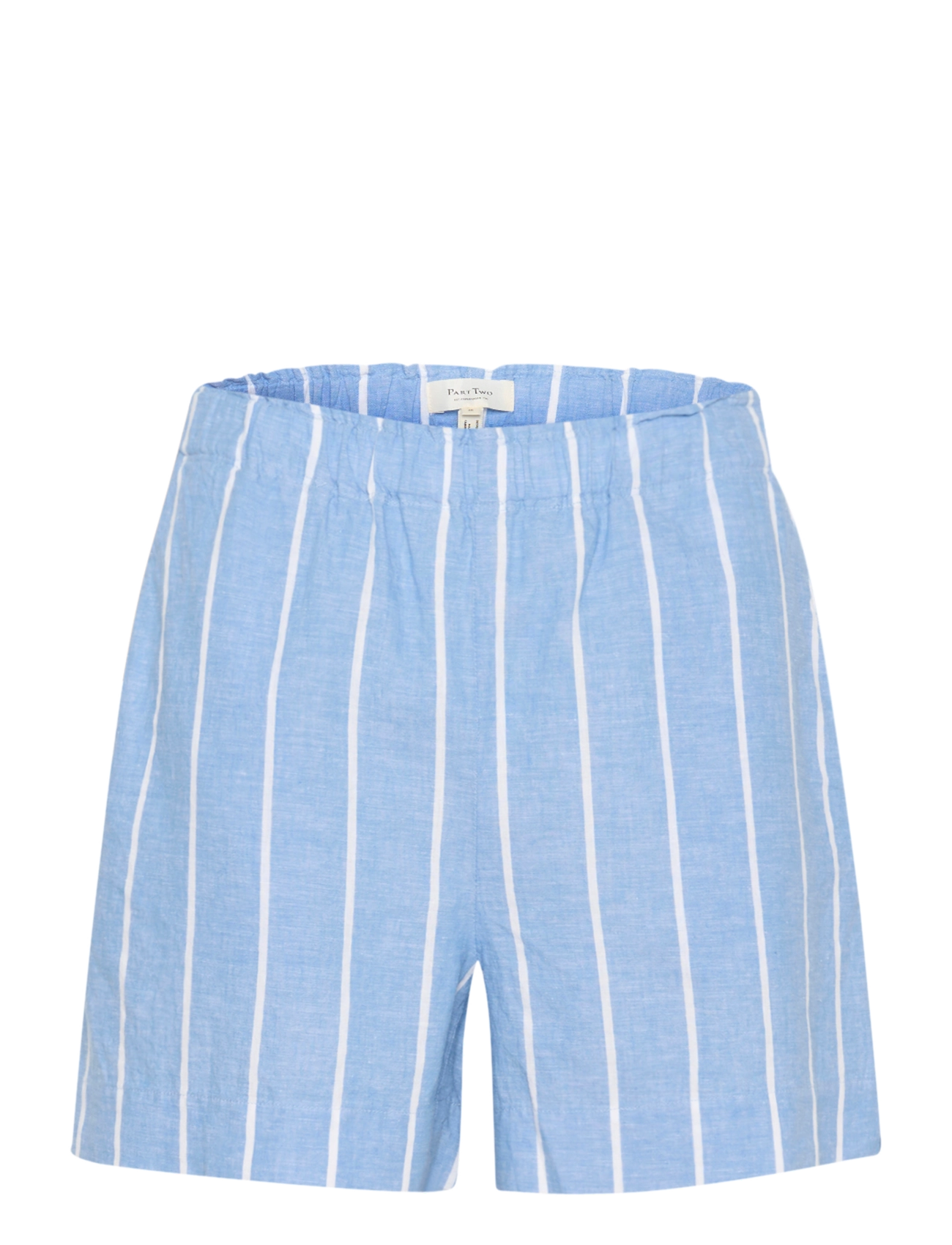 Part Two - RiggePW SHO - linen shorts - marina blue and white stripe - 1