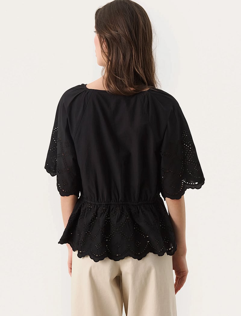 Part Two - RosaliePW BL - kortärmade blusar - black - 4