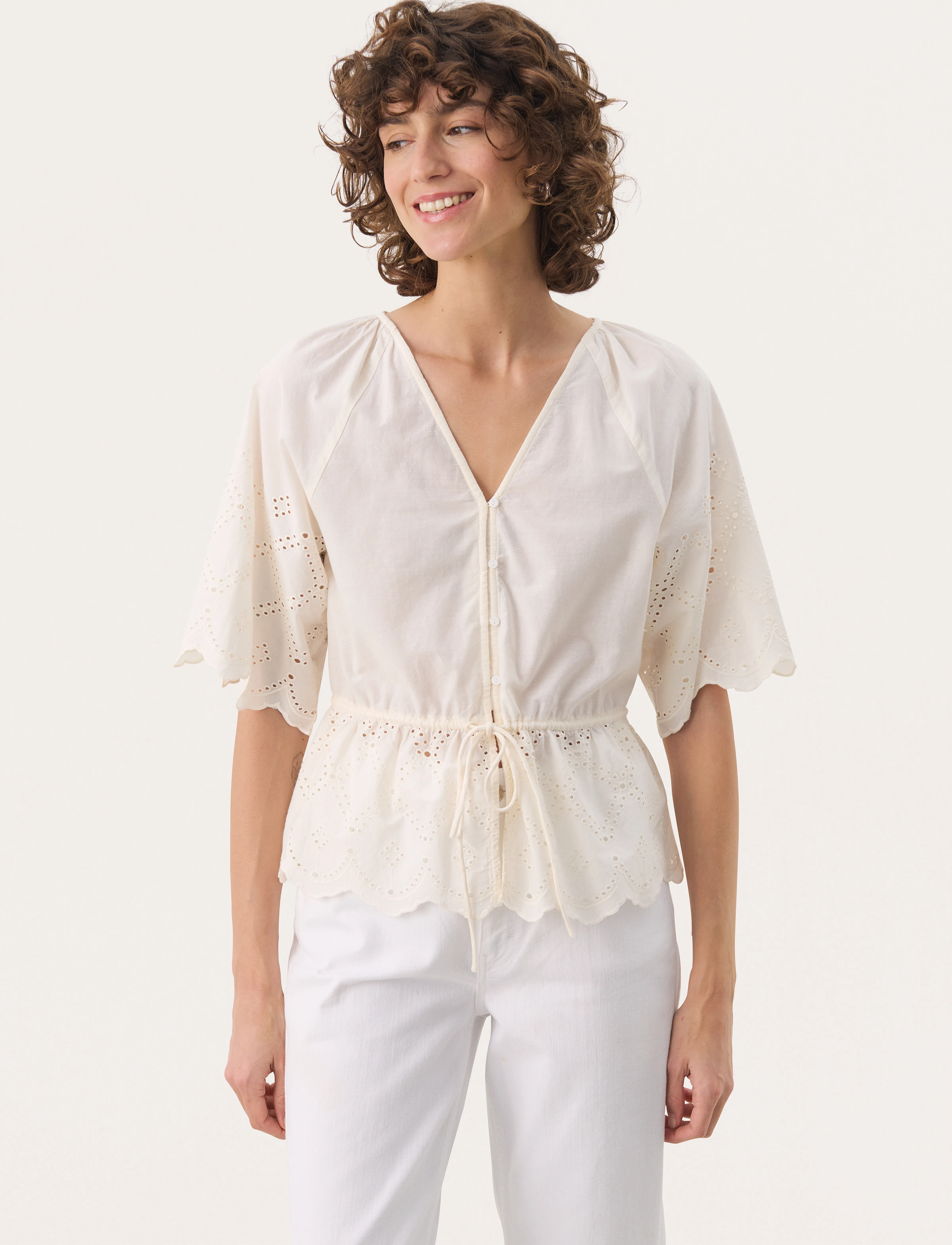 Part Two Rosaliepw Bl, 40, Cream, Bluser > Kortærmede, Dame