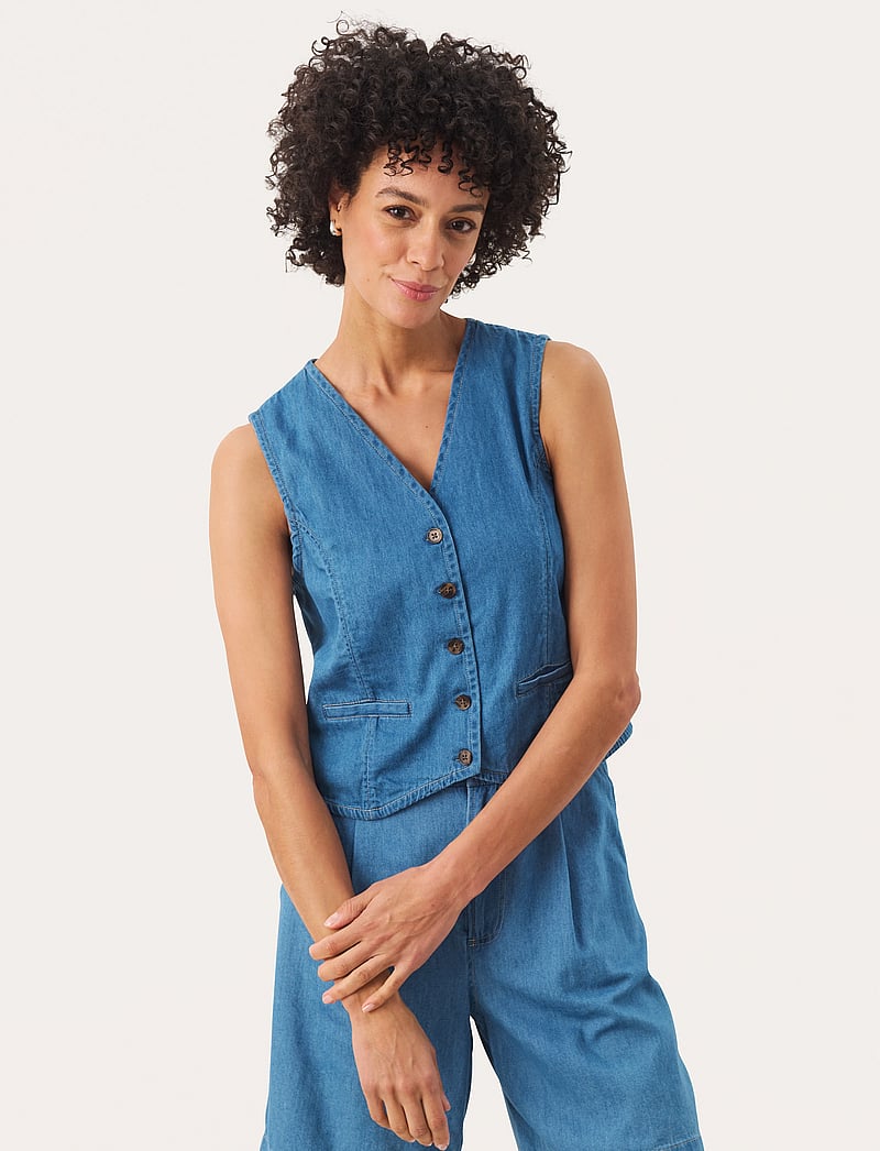 Part Two - RaisaPW WA - denim vests - light blue denim - 0