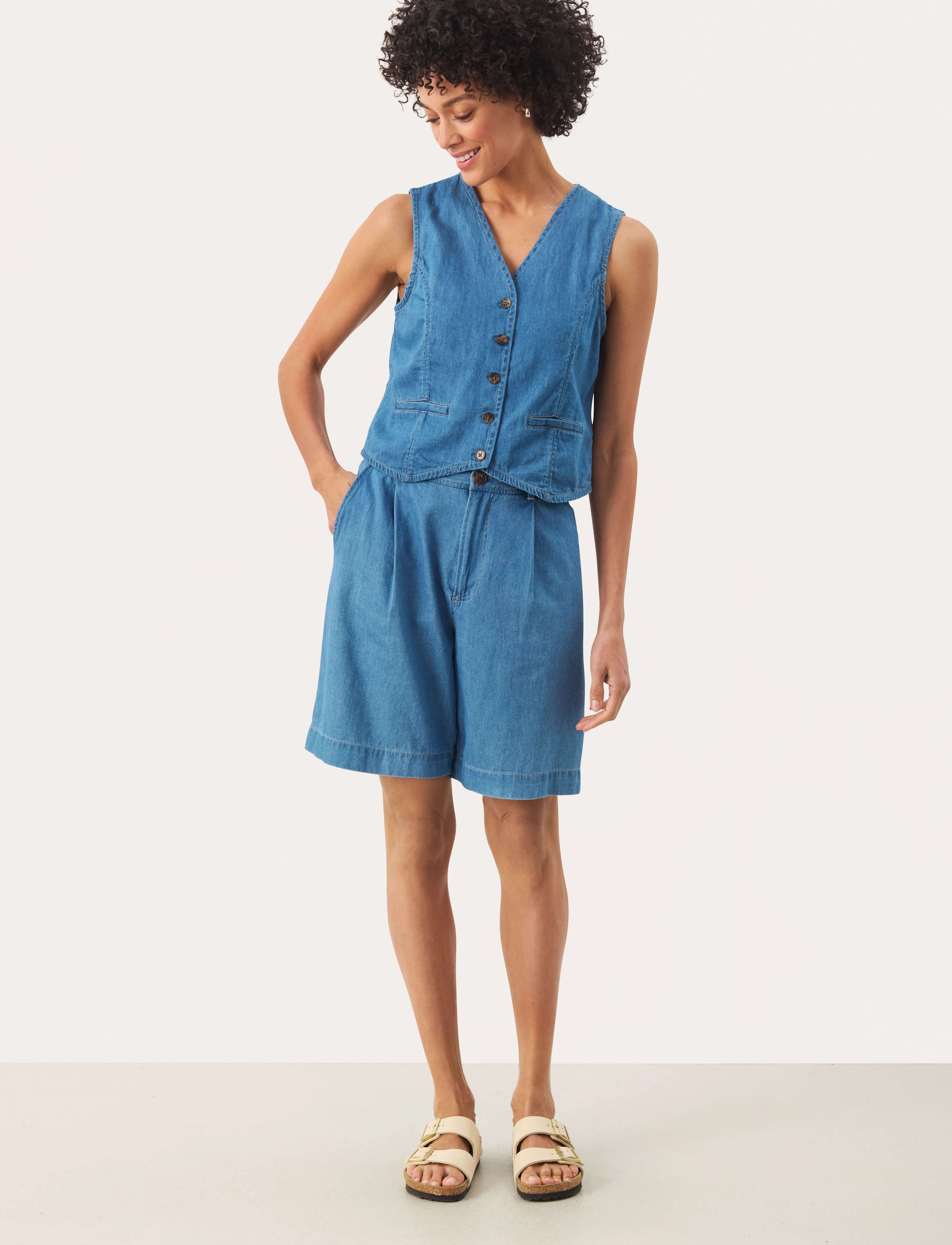 Part Two - RaisaPW WA - denim-westen - light blue denim - 3